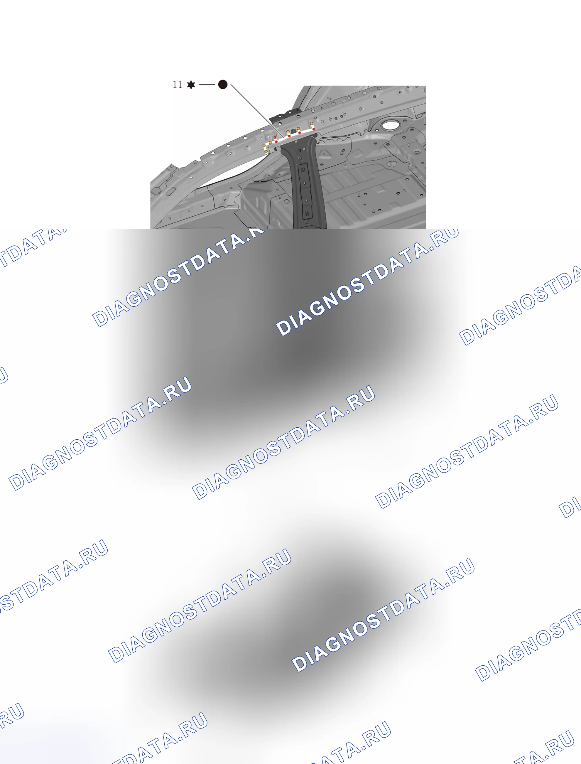 Узел внутренней панелей левой стойки B — Haval F7. Haval F7 I
