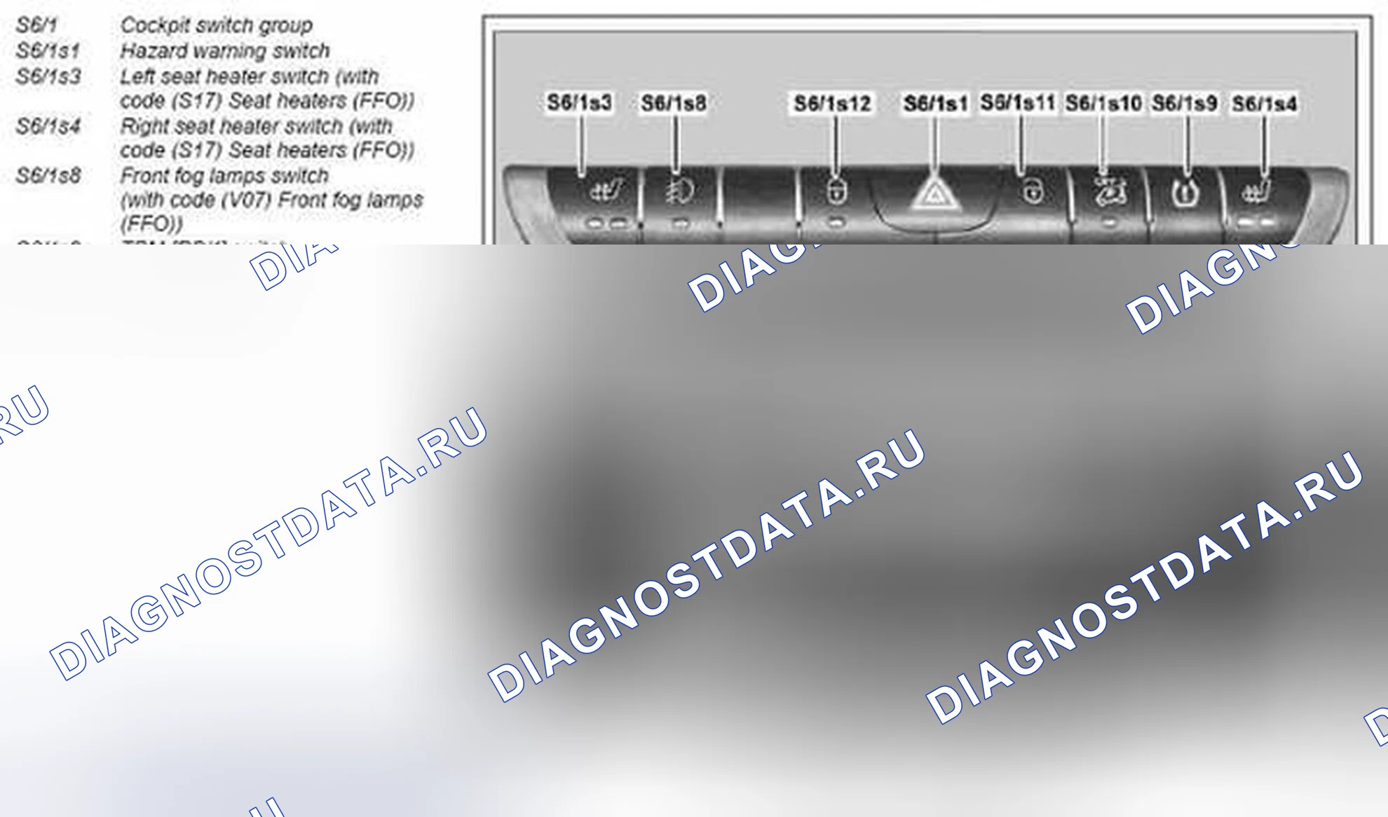 Рис. 121: Группа переключателей в кабине, описание компонента - GF54.25-P-4300MCU. Kia Soul I