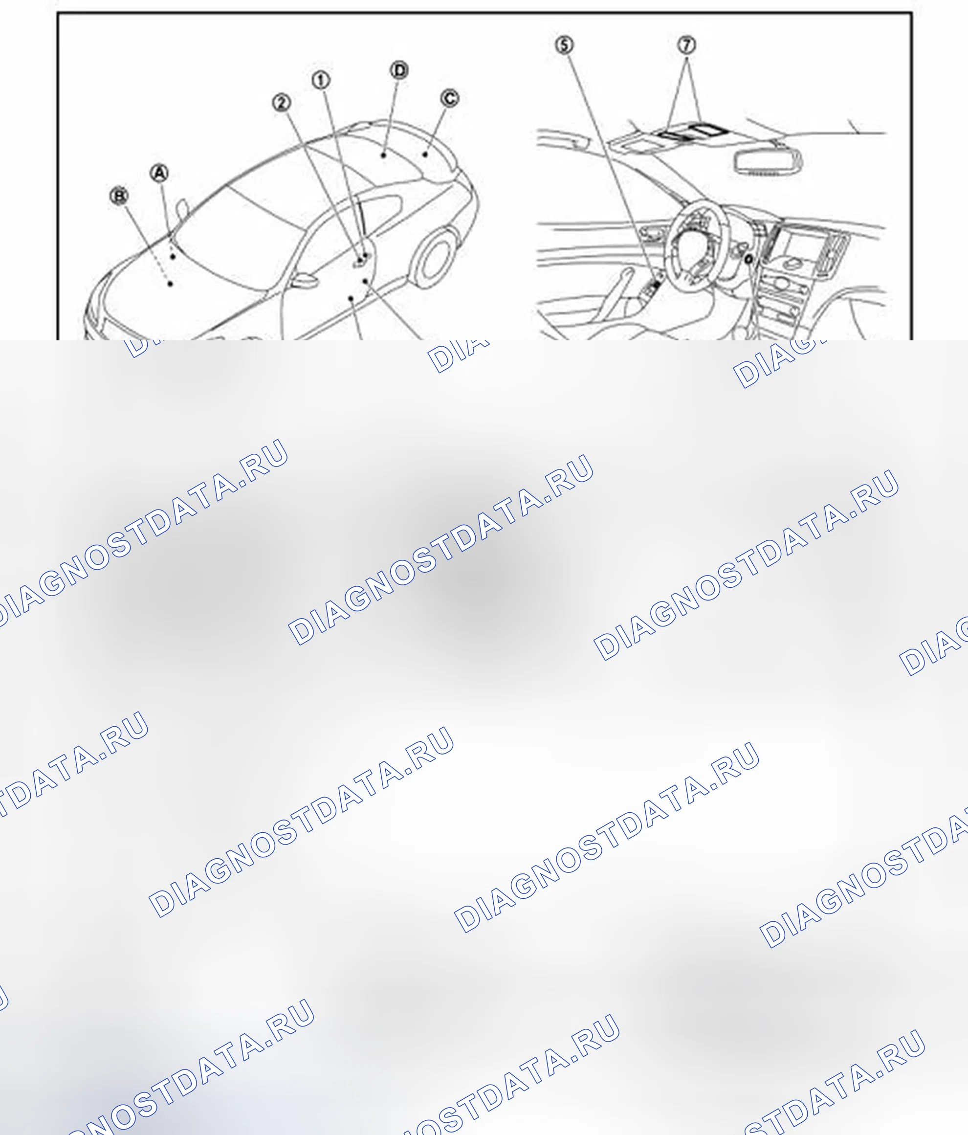 Рис. 174: Расположение компонентов. Infiniti G37 IV рестайлинг