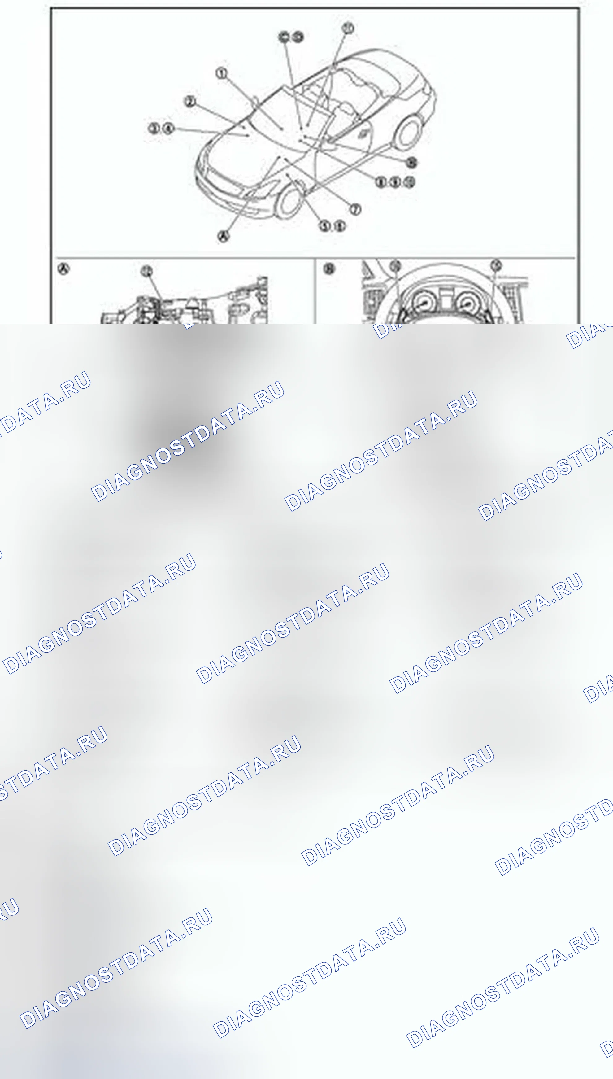 Рис. 15: Расположение компонентов. Infiniti G37 IV рестайлинг