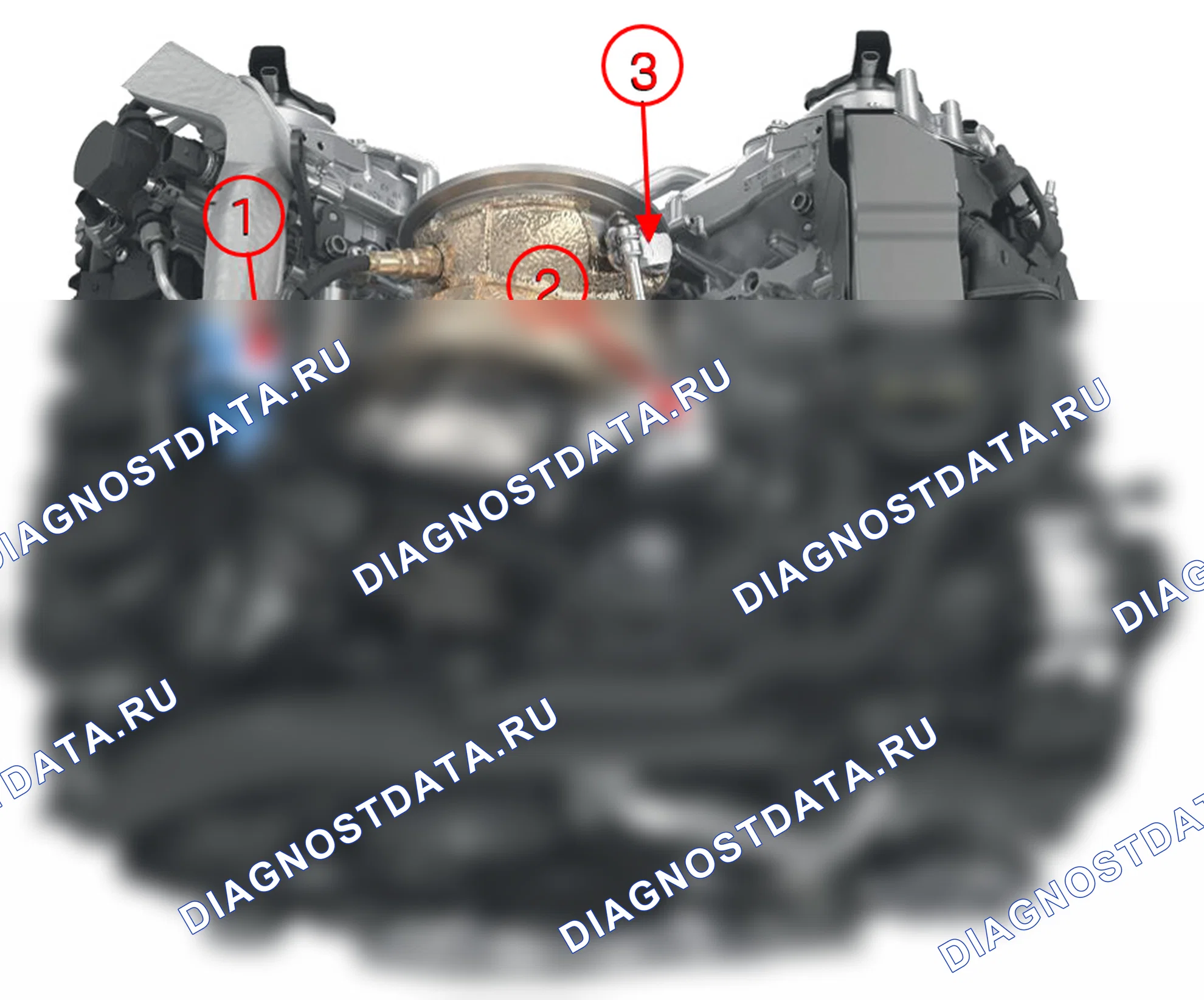 Расположение клапана регулирования давления наддува в двигателе V6 Monoturbo. Porsche Cayenne III