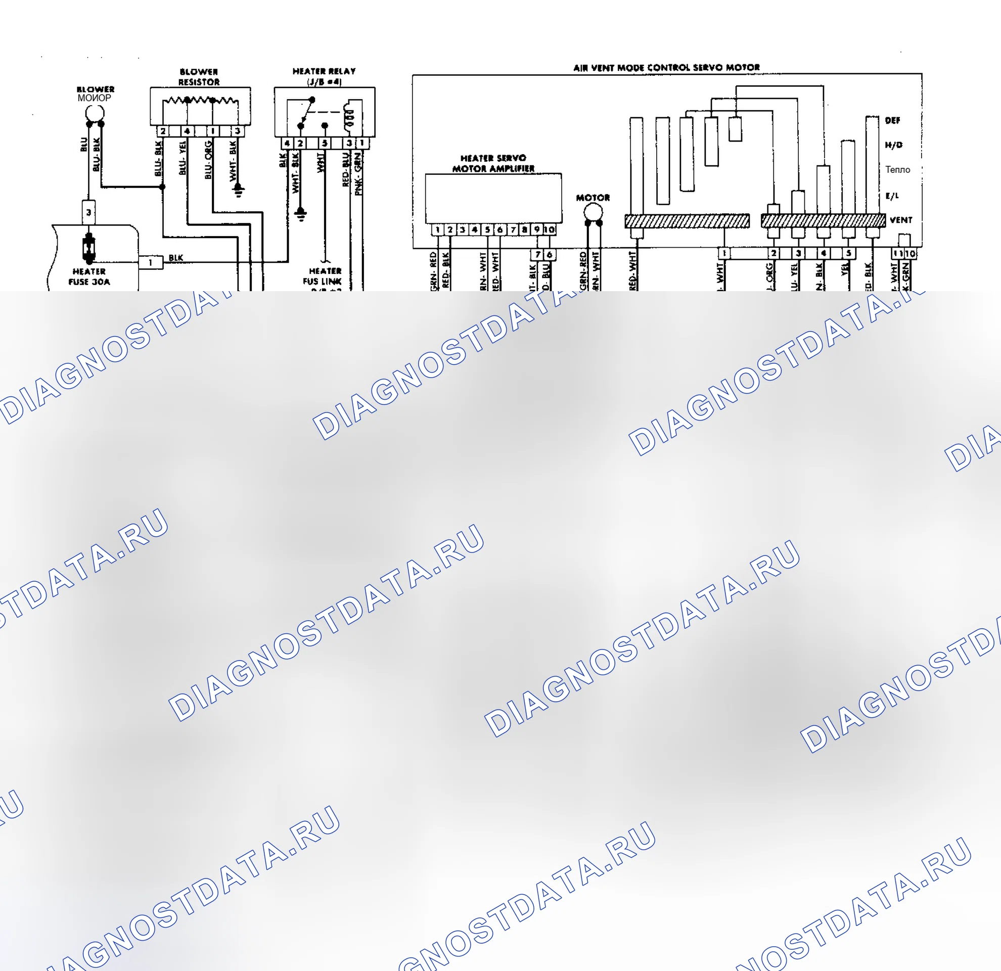 Рис. 5: Схема подключения системы подогревателя. Toyota MR2 W10