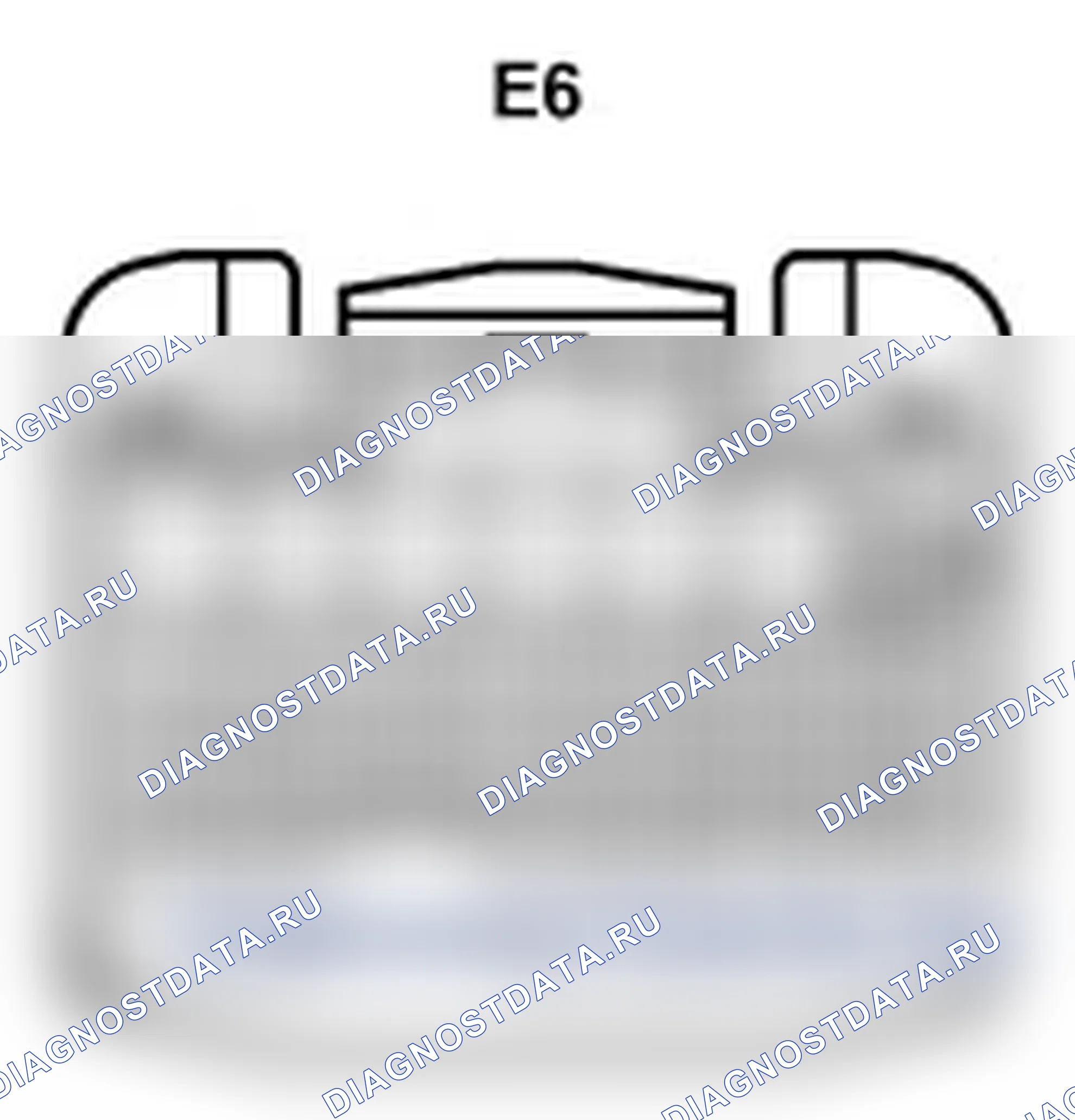 Рис. 189: Вид с торца разъема блок управления двигателем (E6). Lexus IS F I