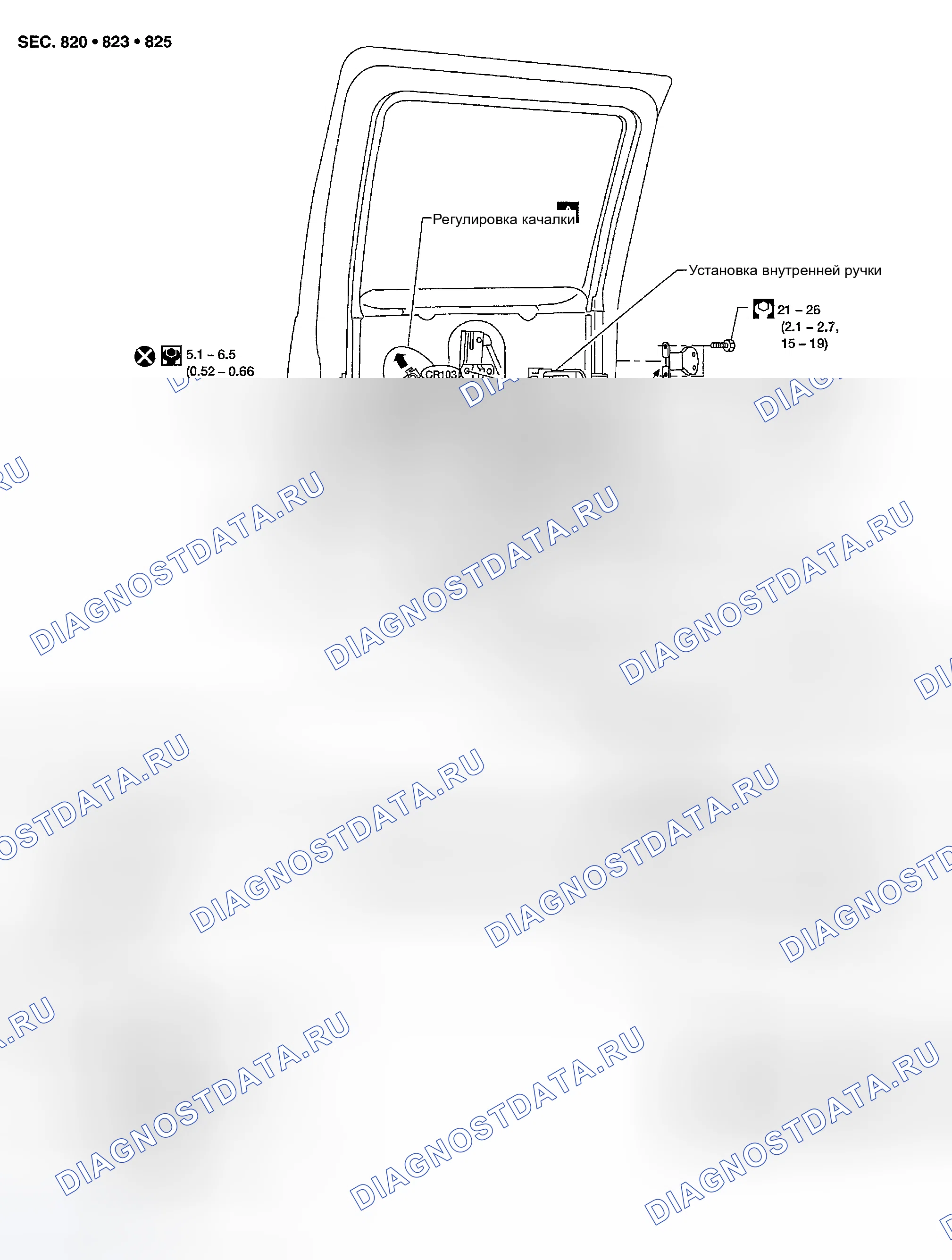 Рис. 47: ЗАДНЯЯ ДВЕРЬ. Honda Odyssey (North America) I