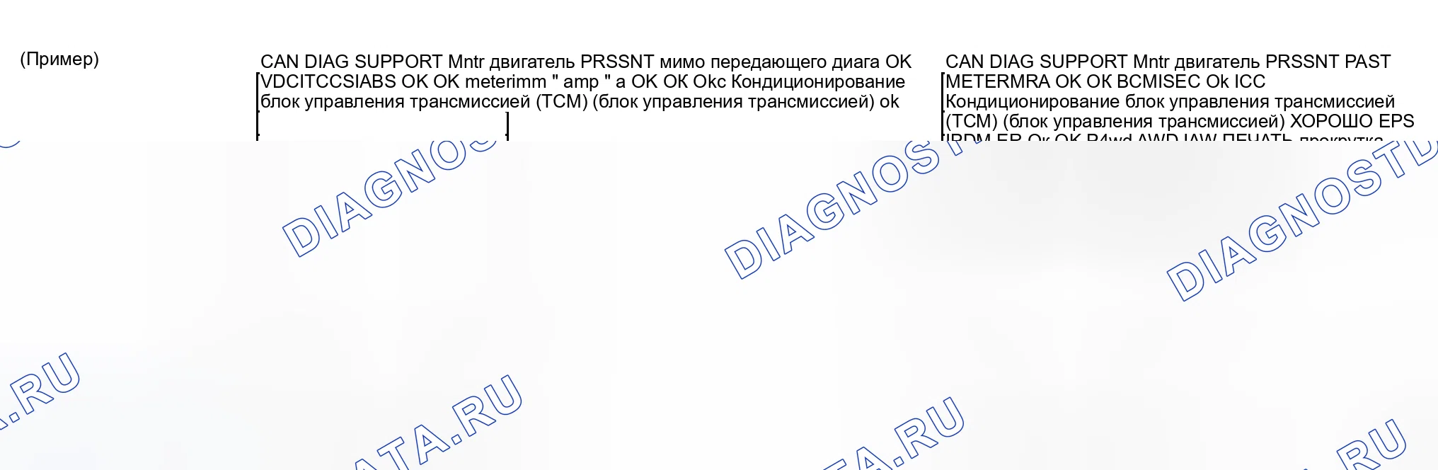 Рис. 15: ОПИСАНИЕ ЭКРАНА " CAN DIAG SUPPORT Mntr " ДЛЯ блок управления двигателем. Honda Life I