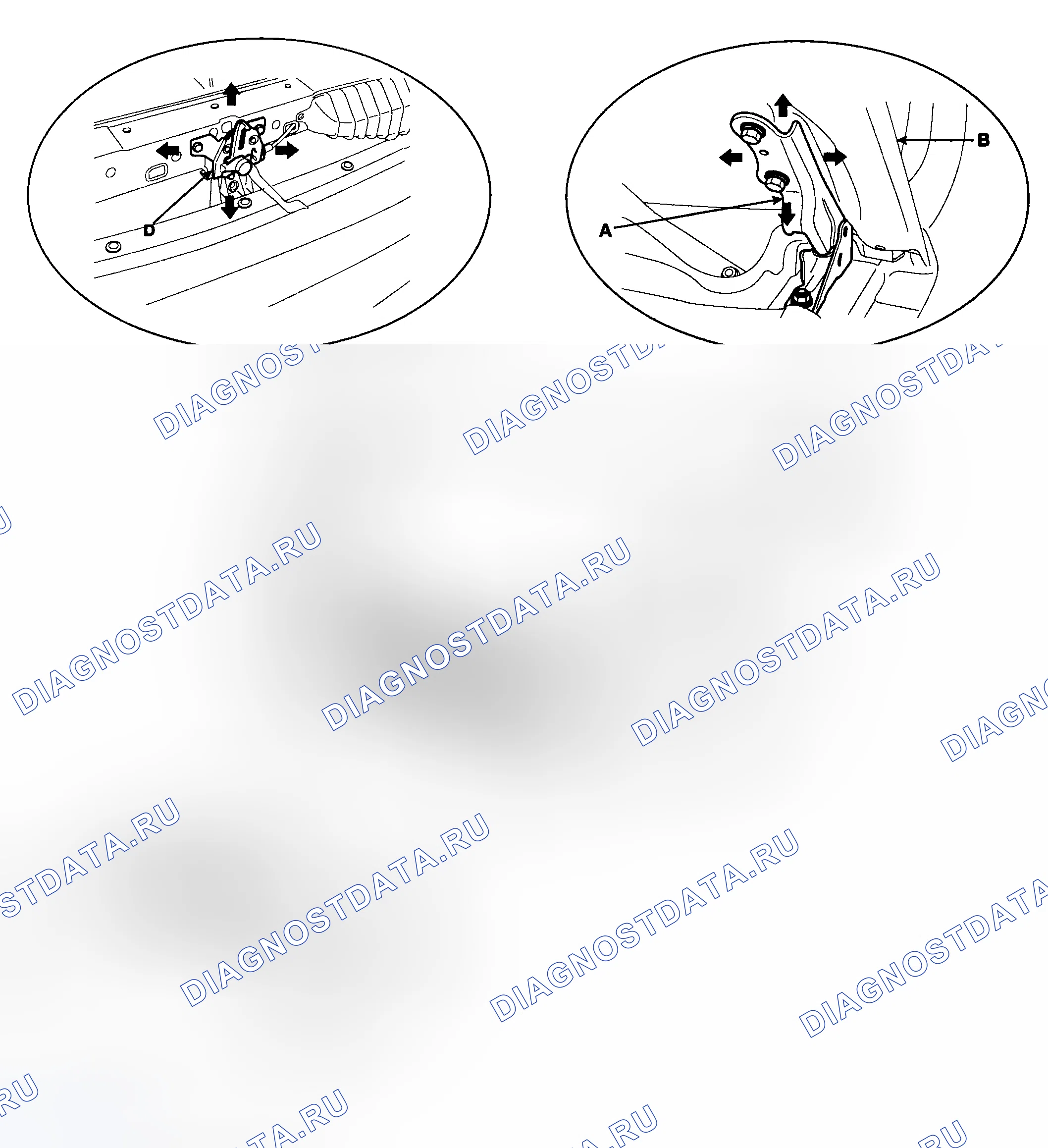 Рис. 23: РЕГУЛИРОВКА КАПОТА. Haval Chitu I