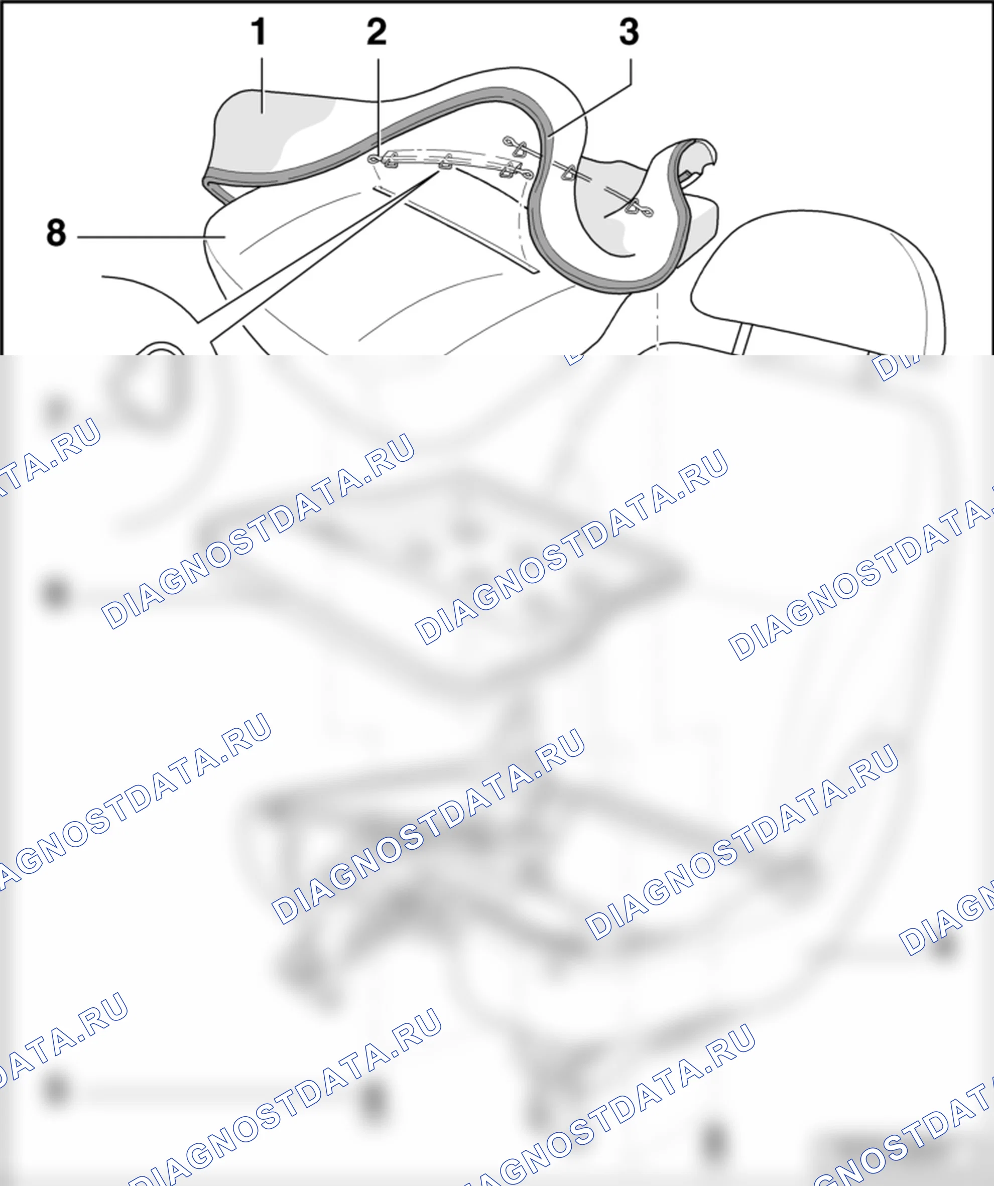 Обивка и подкладка задних сидений (общий ремонт кузова, интерьера). SEAT Alhambra I