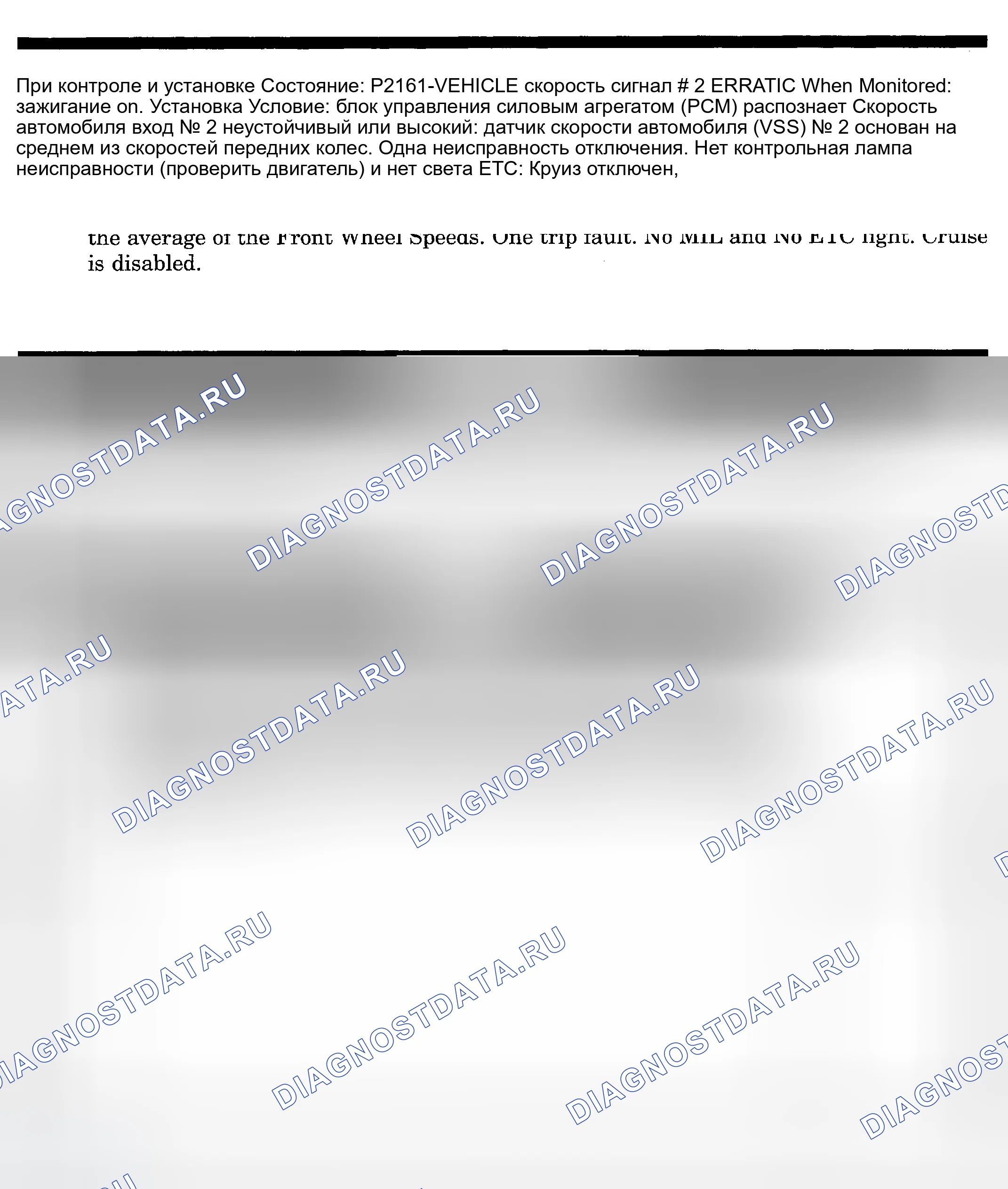 Рис. 715: расшифровка кода ошибки P2161: СИГНАЛ СКОРОСТИ ТРАНСПОРТНОГО СРЕДСТВА № 2 ОШИБОЧНЫЙ. Dodge Pickup R3500 