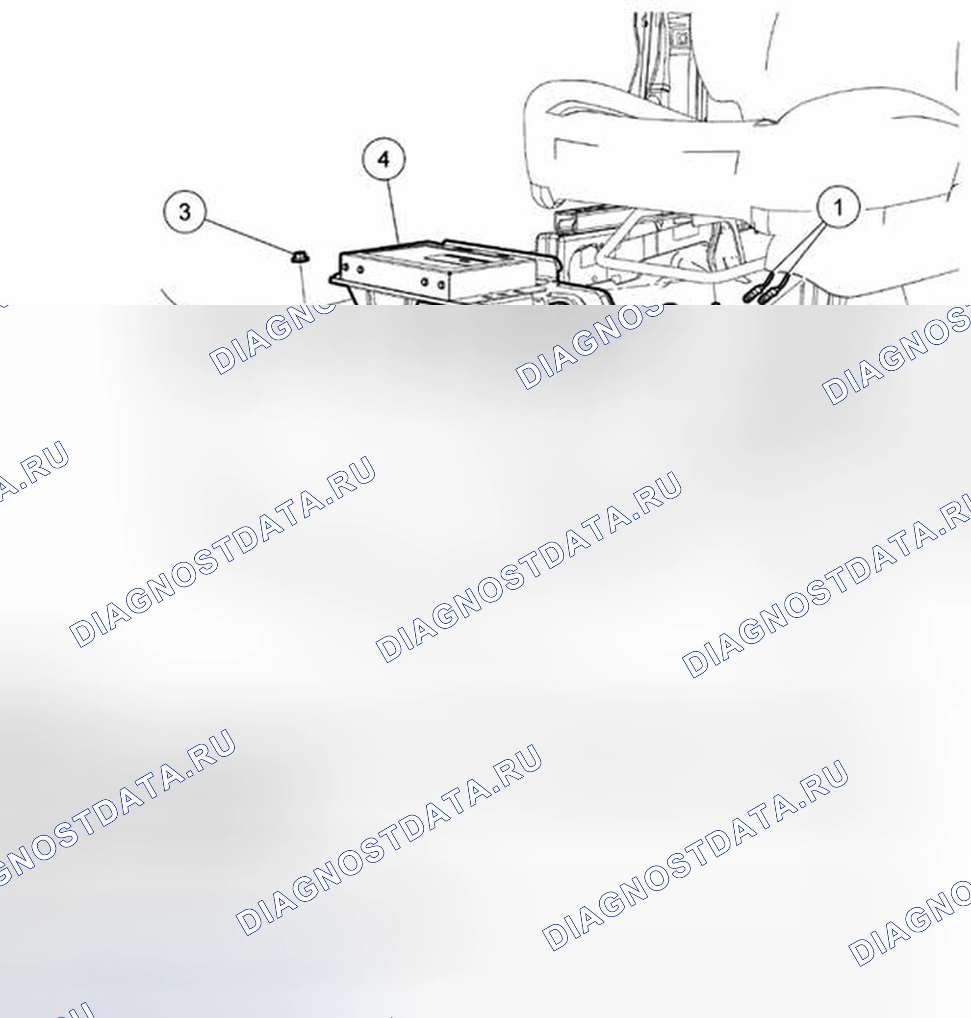 Рис. 45: ДЕМОНТАЖ / МОНТАЖ МОДУЛЯ СПУТНИКОВОЙ ЦИФРОВОЙ АУДИОПРИЕМНОЙ СИСТЕМЫ (SDARS). Mazda Tribute II