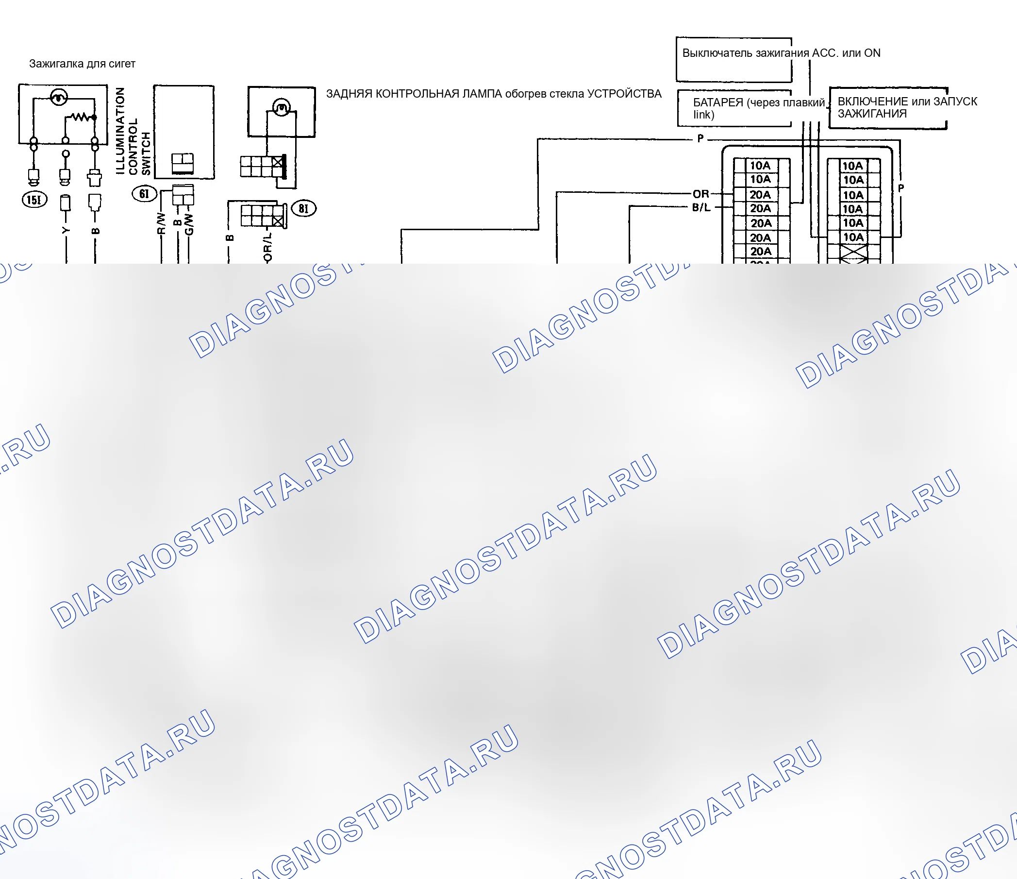 Рис. 4: электросхемы. Nissan Sentra B11