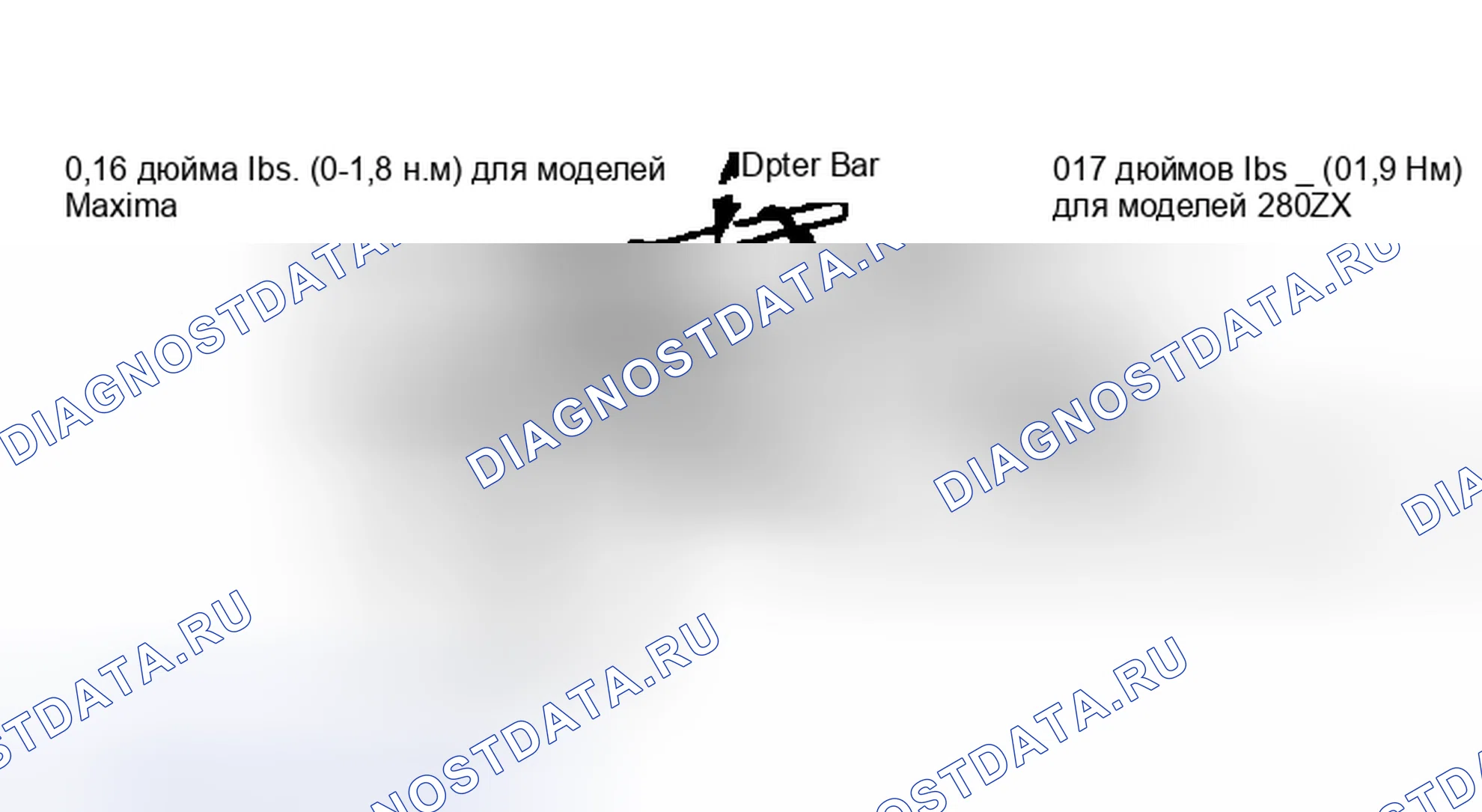Рис. 1: Измерение вращающего момента вала шестерни. Nissan Stanza I