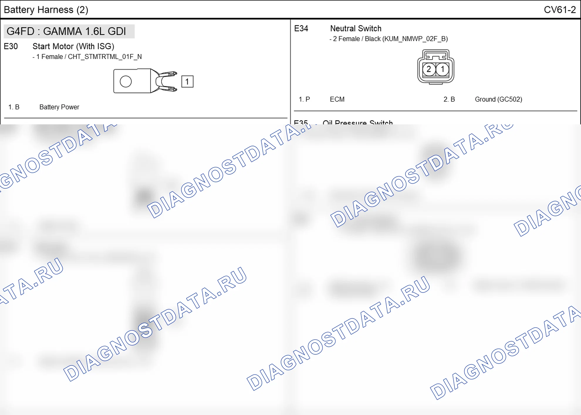 Распиновка разъёма E34 — battery harness. Hyundai ix35 EL