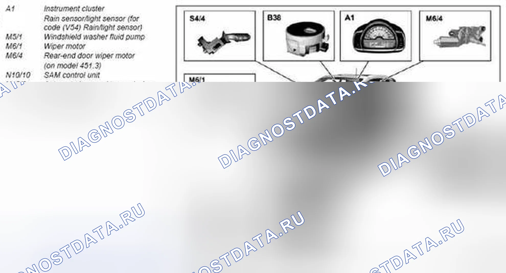 Рис. 26: Система стеклоочистителей (WSA), расположение компонентов - GF82.30-P-0003-xthagx2 01MCU. Kia Soul I