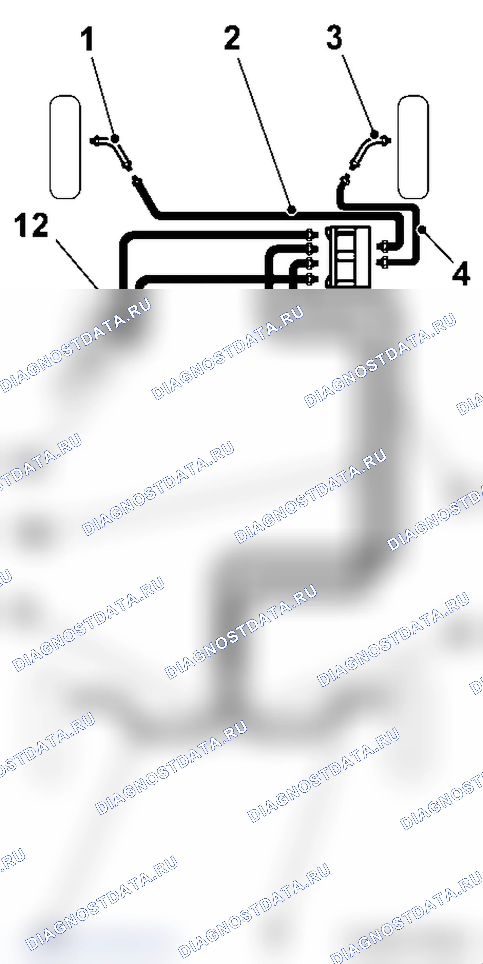 Схема тормозных контуров. Opel Agila B