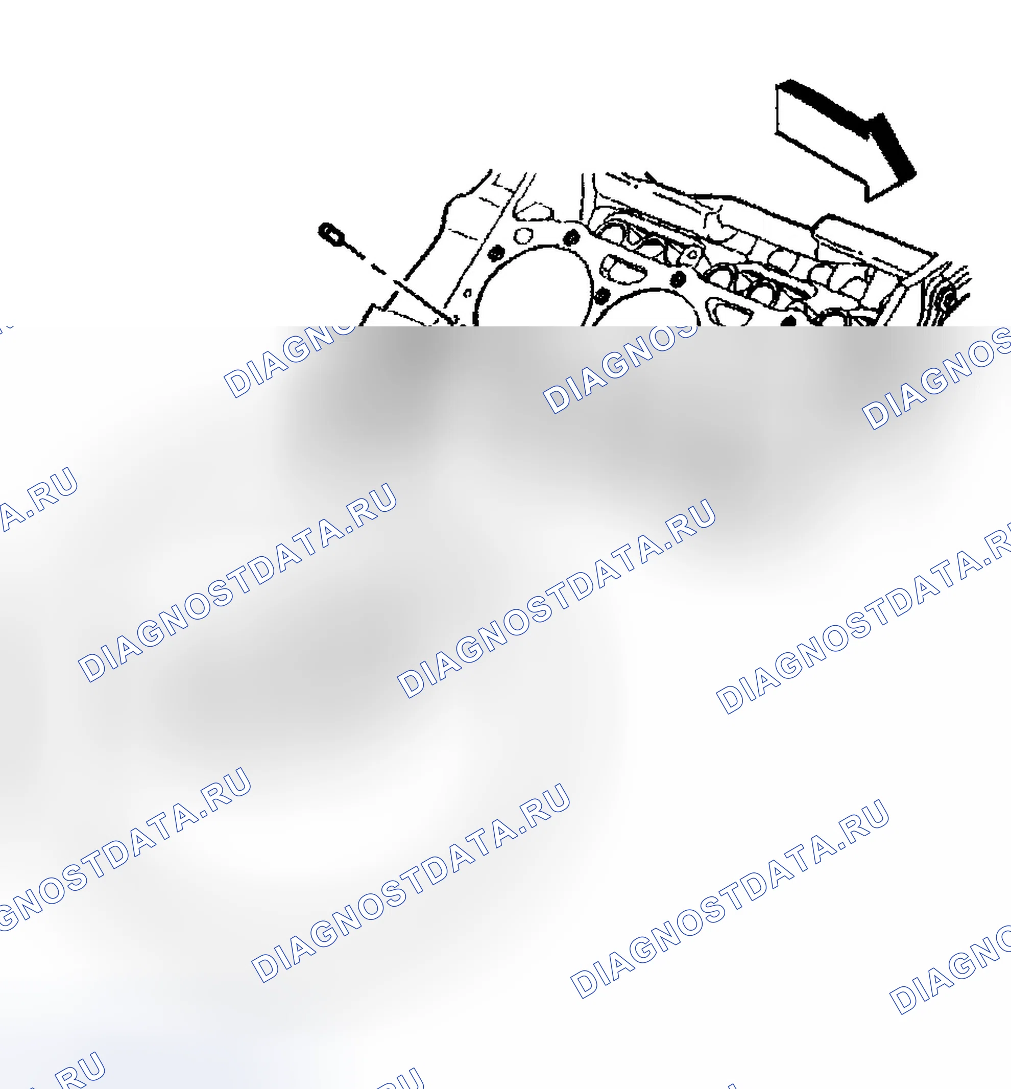 Рис. 628: Установка головки цилиндров - справа. Chevrolet Chevy Express H2500 
