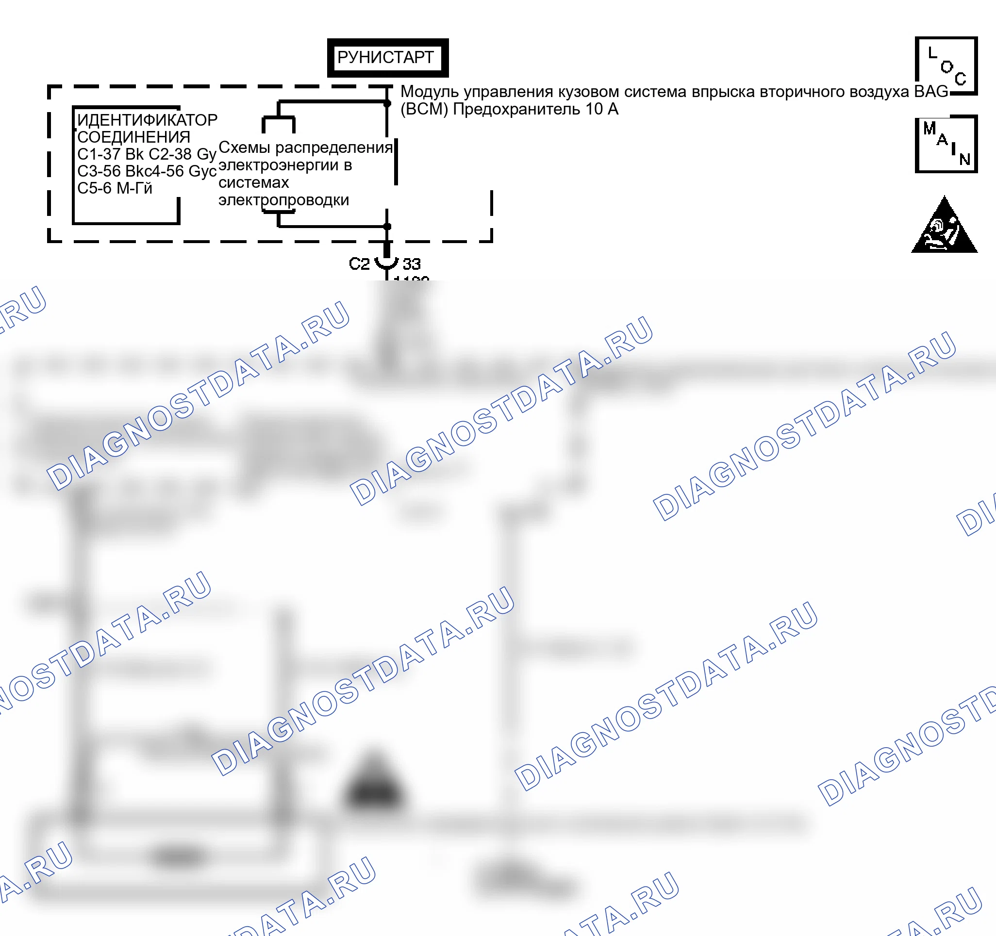 Рис. 17: расшифровка кода ошибки B0064, хтагх1 или хтегх2 B0065 B0066. Saturn ION I