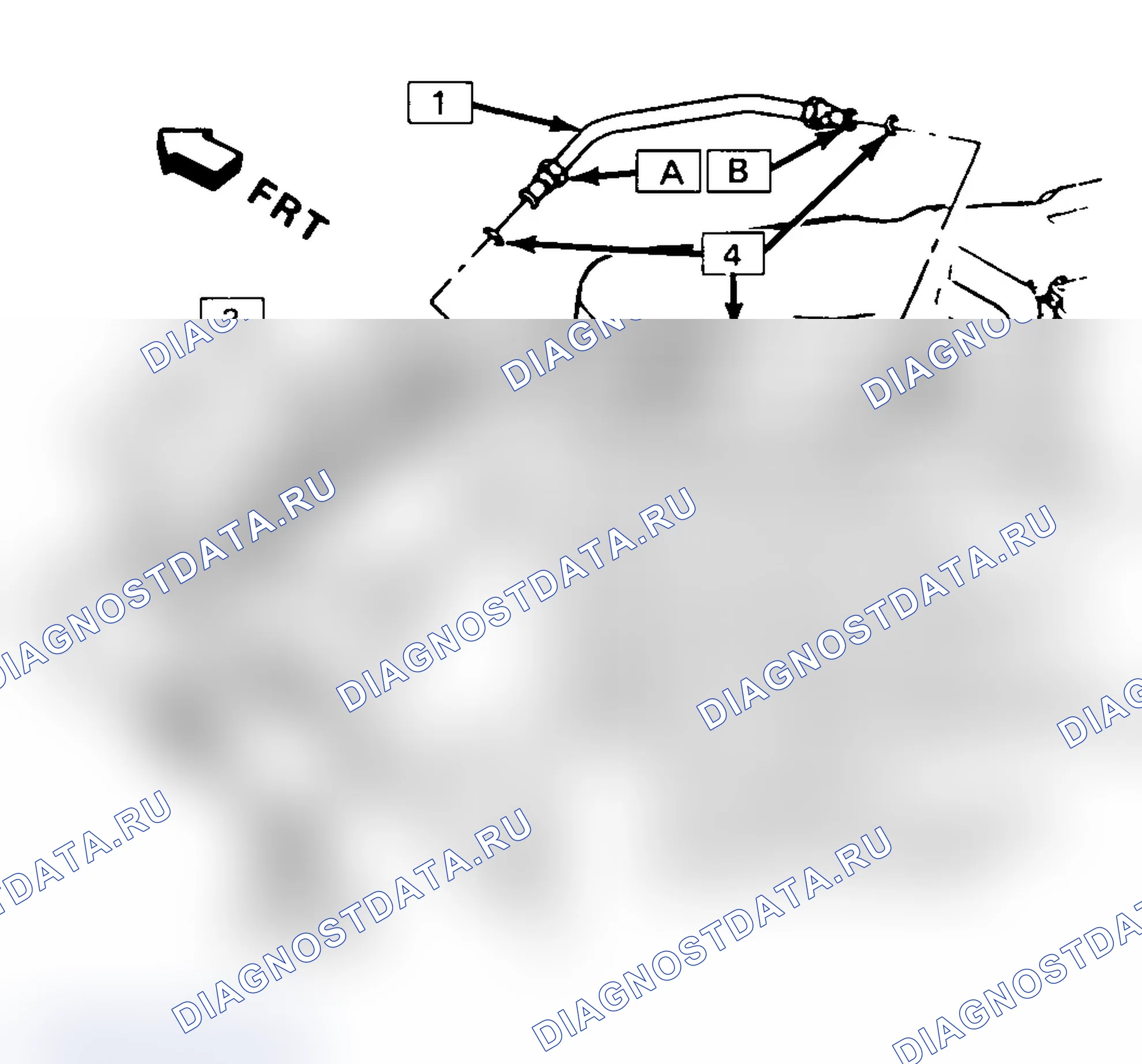 Рис. 54: Идентификатор линии подачи/возврата топлива - корпус A (2,5 л VIN R). Chevrolet Celebrity I