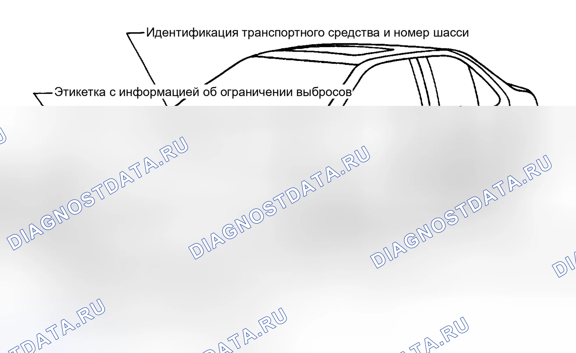 Рис. 5: РАСПОЛОЖЕНИЕ ИНФОРМАЦИОННЫХ МЕТОК. Honda Legend I