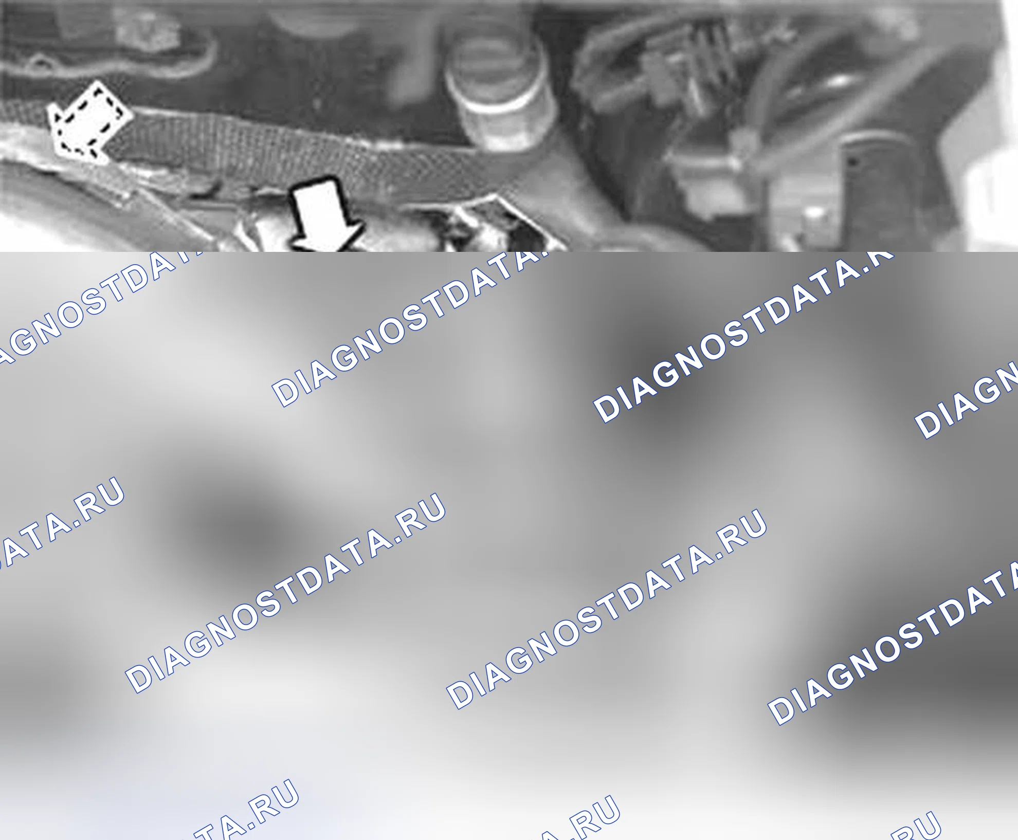 Рис. 210: Удаление компонентов моторного отсека. Volvo S80 I