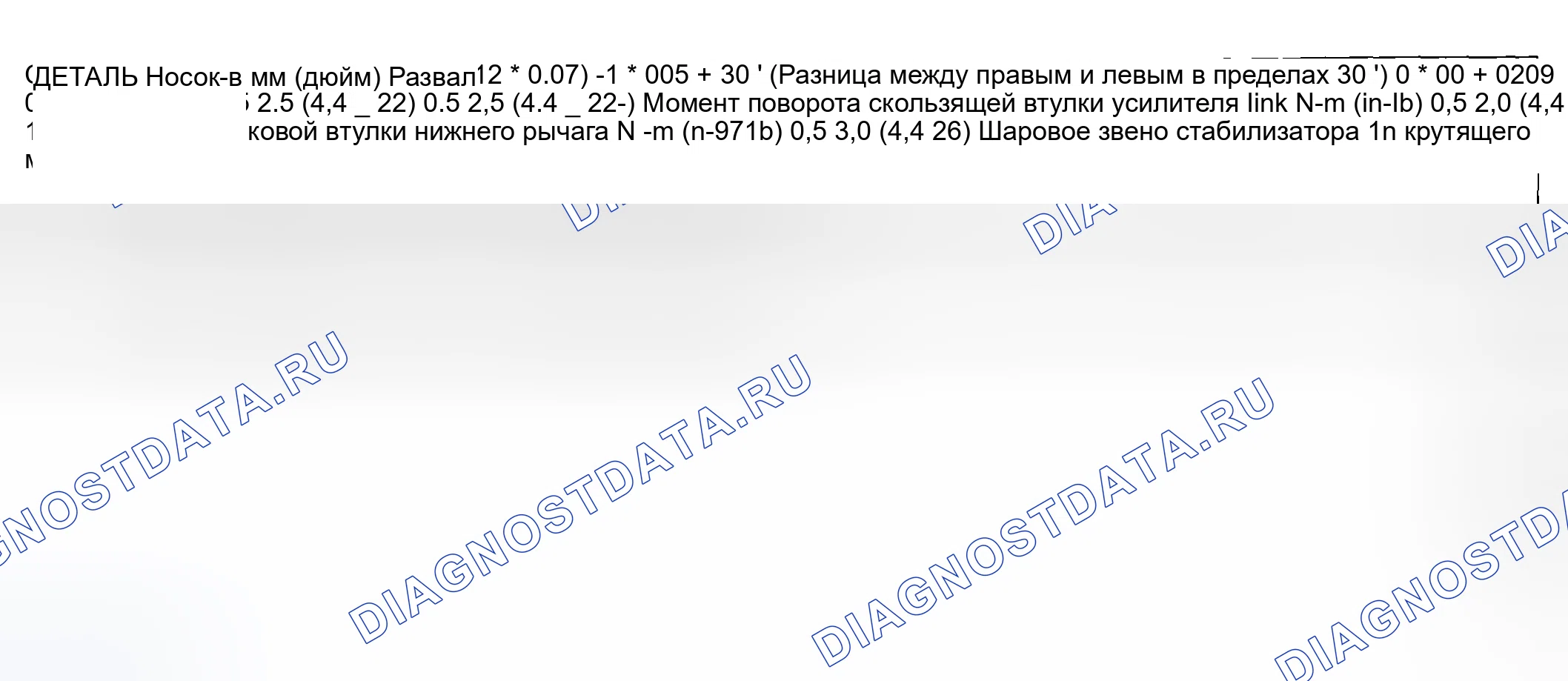 Рис. 121: СЕРВИСНЫЕ СПЕЦИФИКАЦИИ. Mazda MX-5 NA
