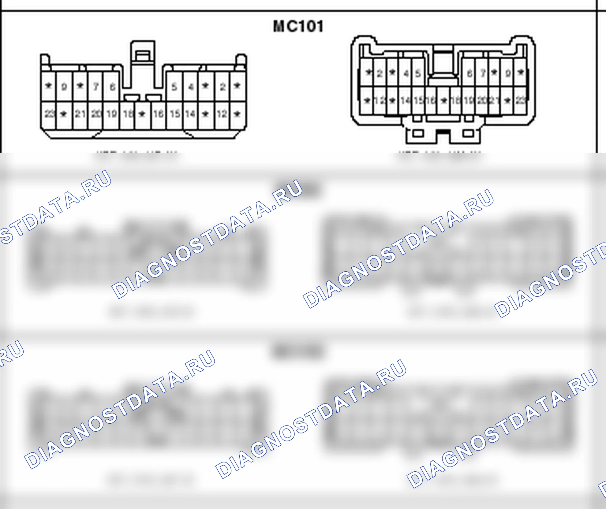 Распиновка разъёма MC02 — harness connectors. Kia Sportage KM