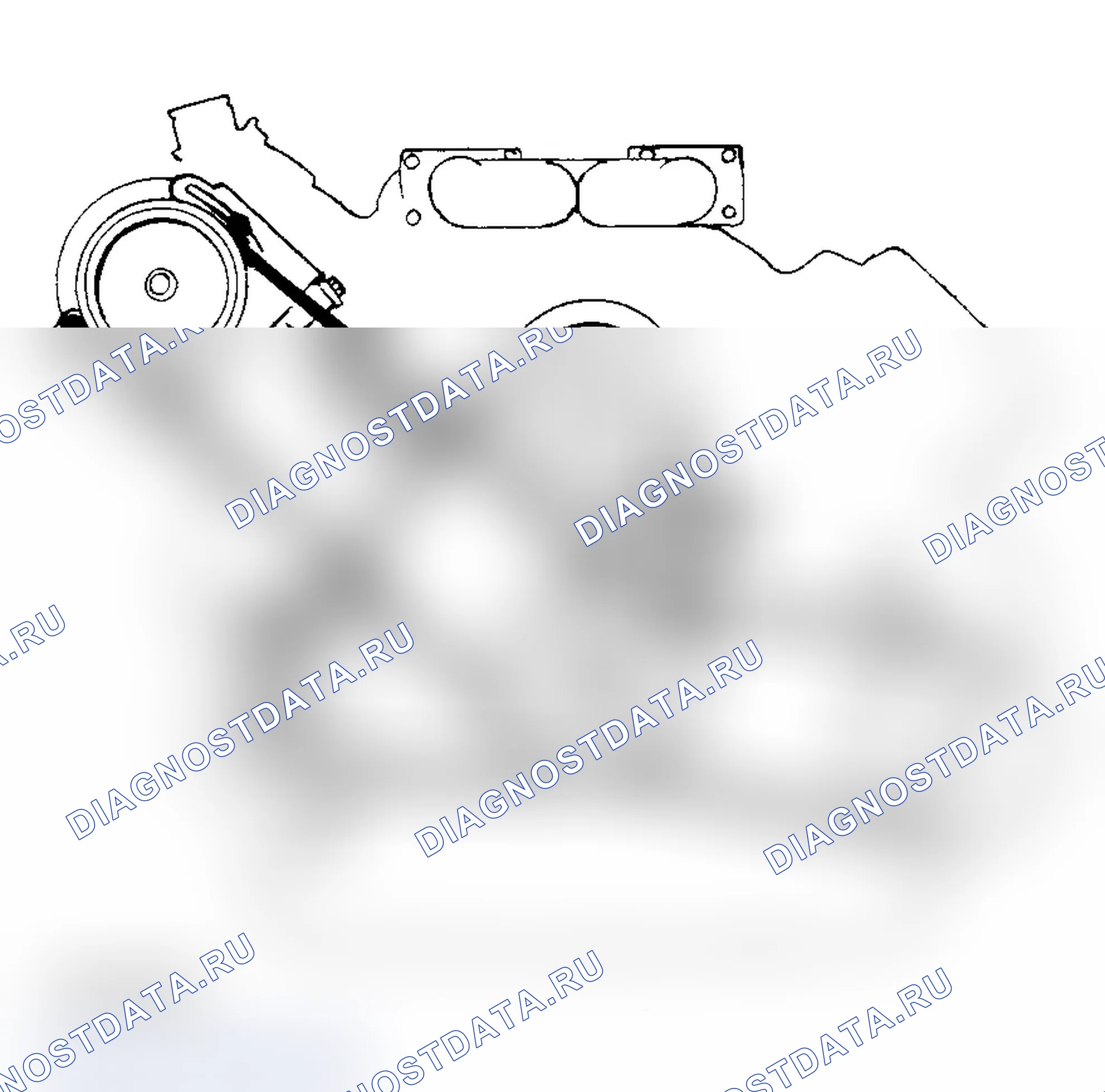 Рис. 4: РАЗВОДКА ПРИВОДНОГО РЕМНЯ (B28F). Volvo 760 I