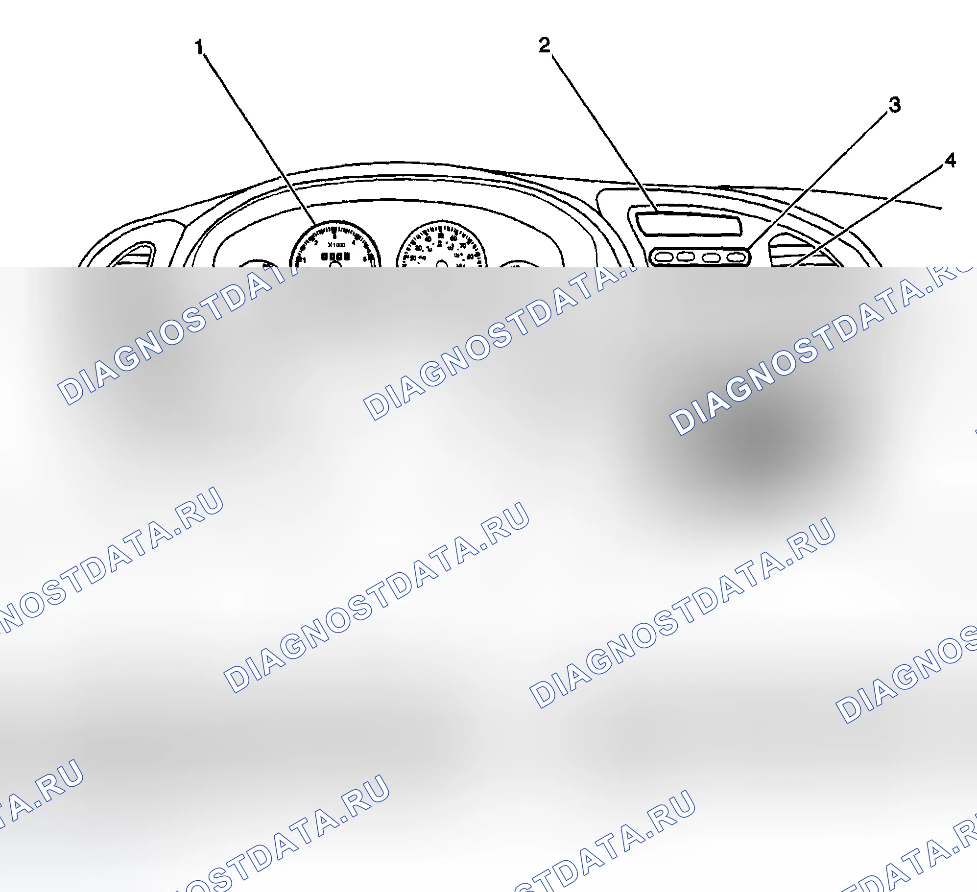 Рис. 144: Виды приборной панели, датчиков и компонентов консоли. Hyundai Terracan I рестайлинг