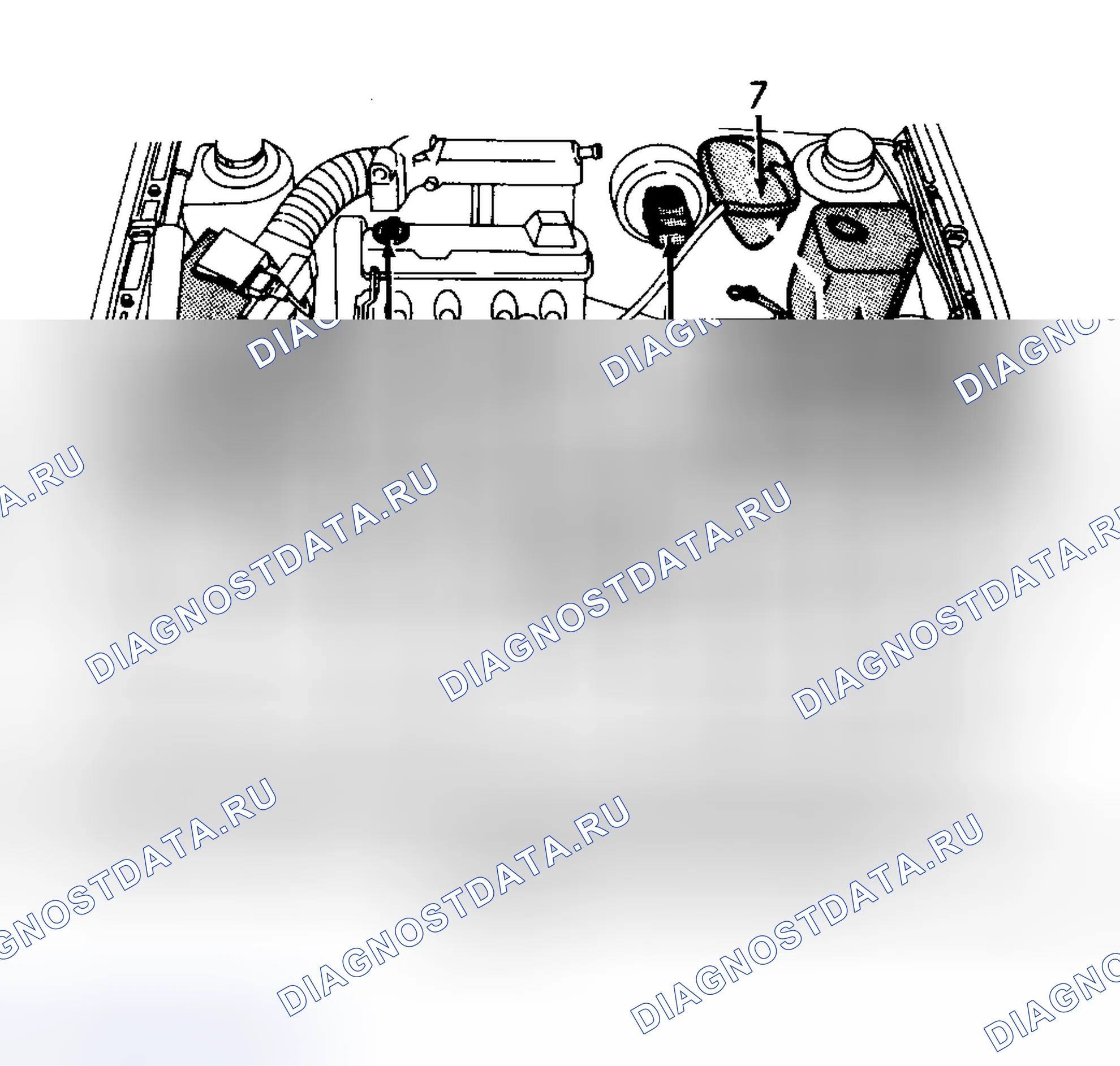 Рис. 8: РАСПОЛОЖЕНИЕ ТОЧЕК ОБСЛУЖИВАНИЯ. Volkswagen Golf Mk2