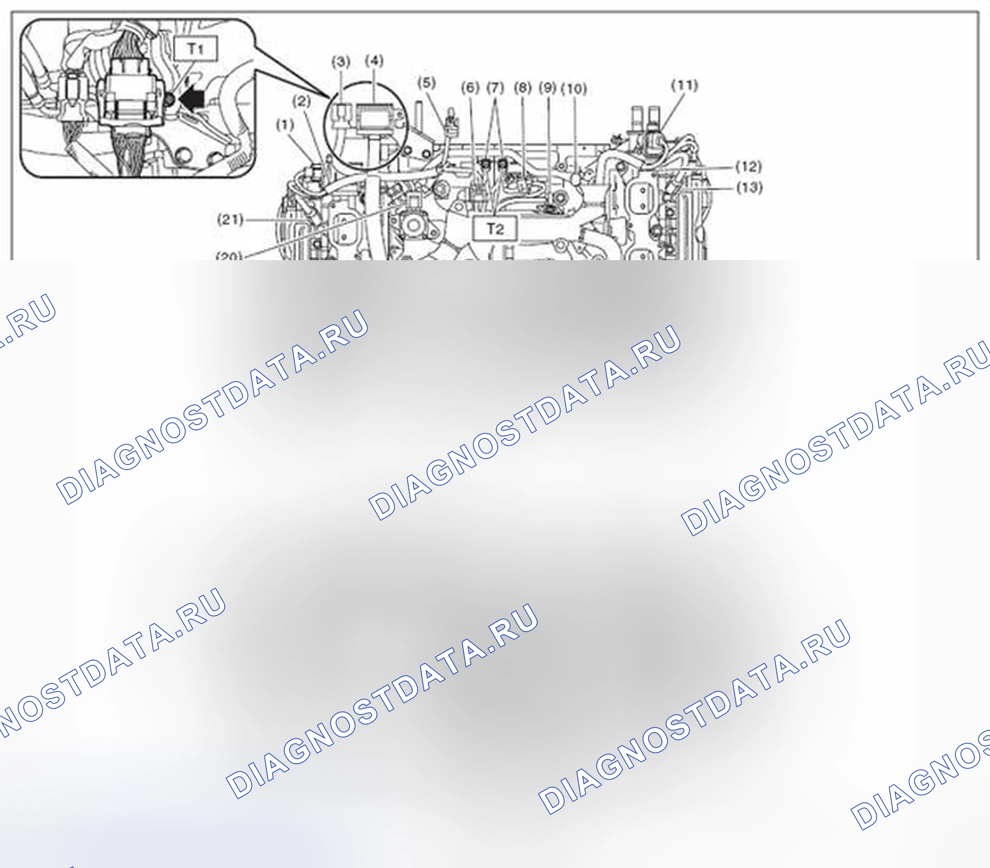 Рис. 83: ЖГУТ ДВИГАТЕЛЯ. Subaru Impreza GK