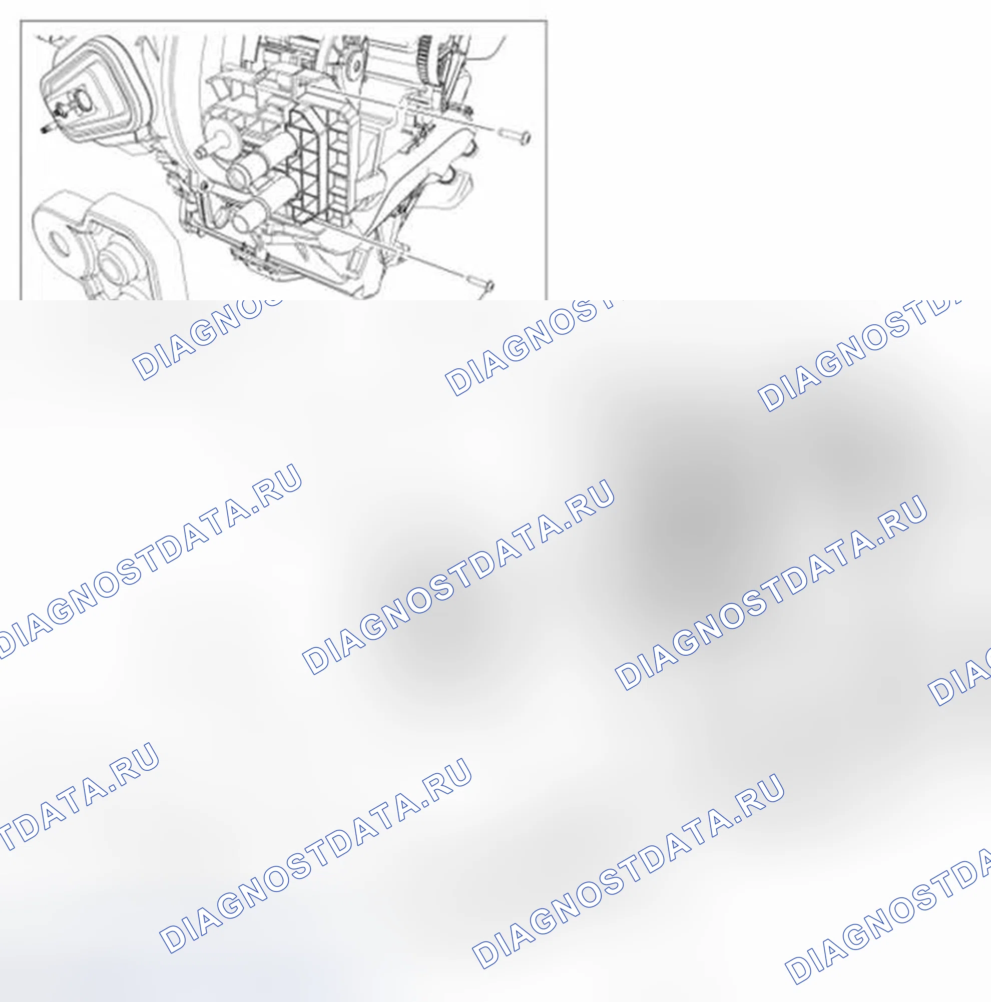 Рис. 23: Двигатель воздуходувки и сердцевина нагревателя. Ford Fiesta Mk6