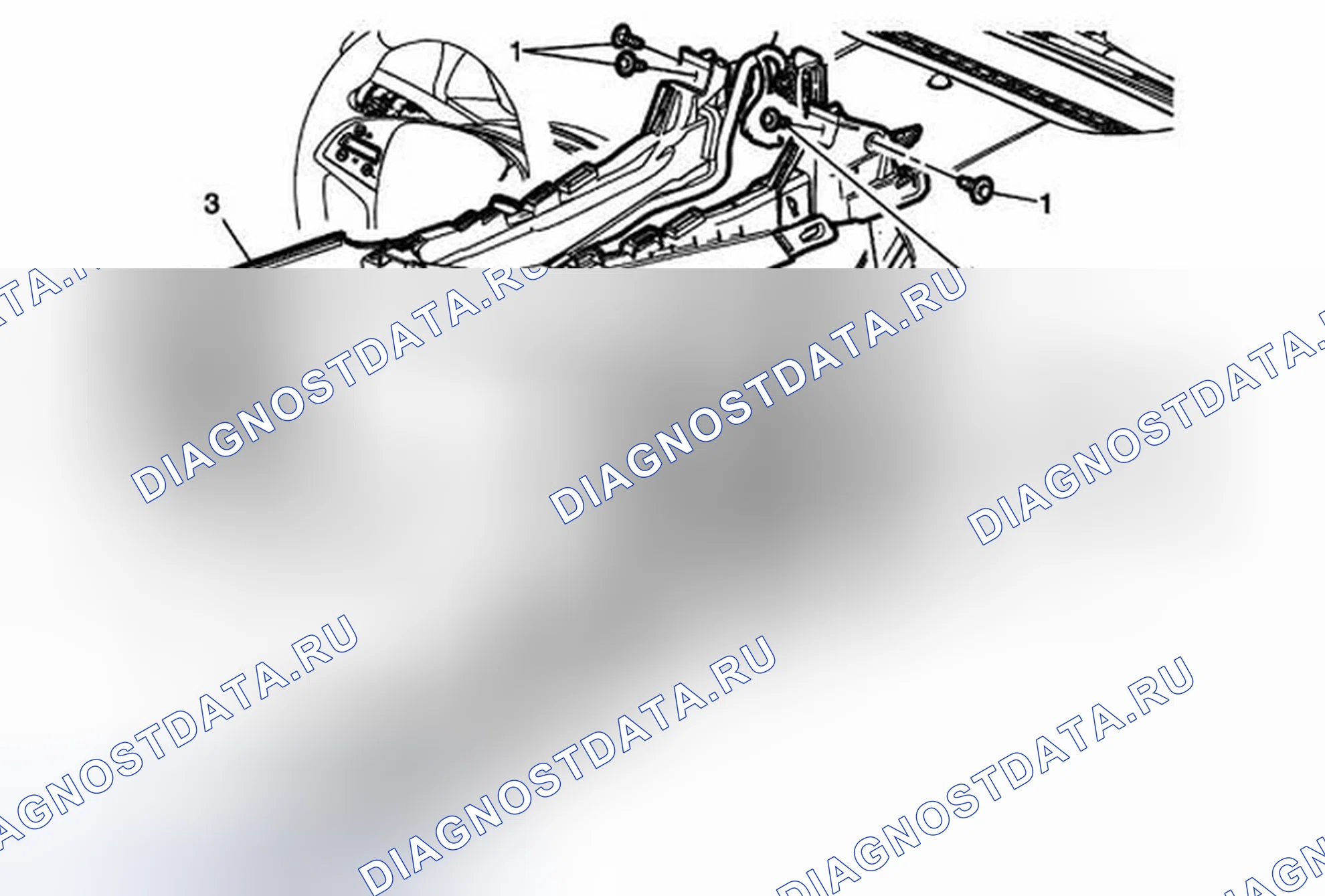 Рис. 125: Замена нижней консоли переднего этажа. Cadillac ATS I