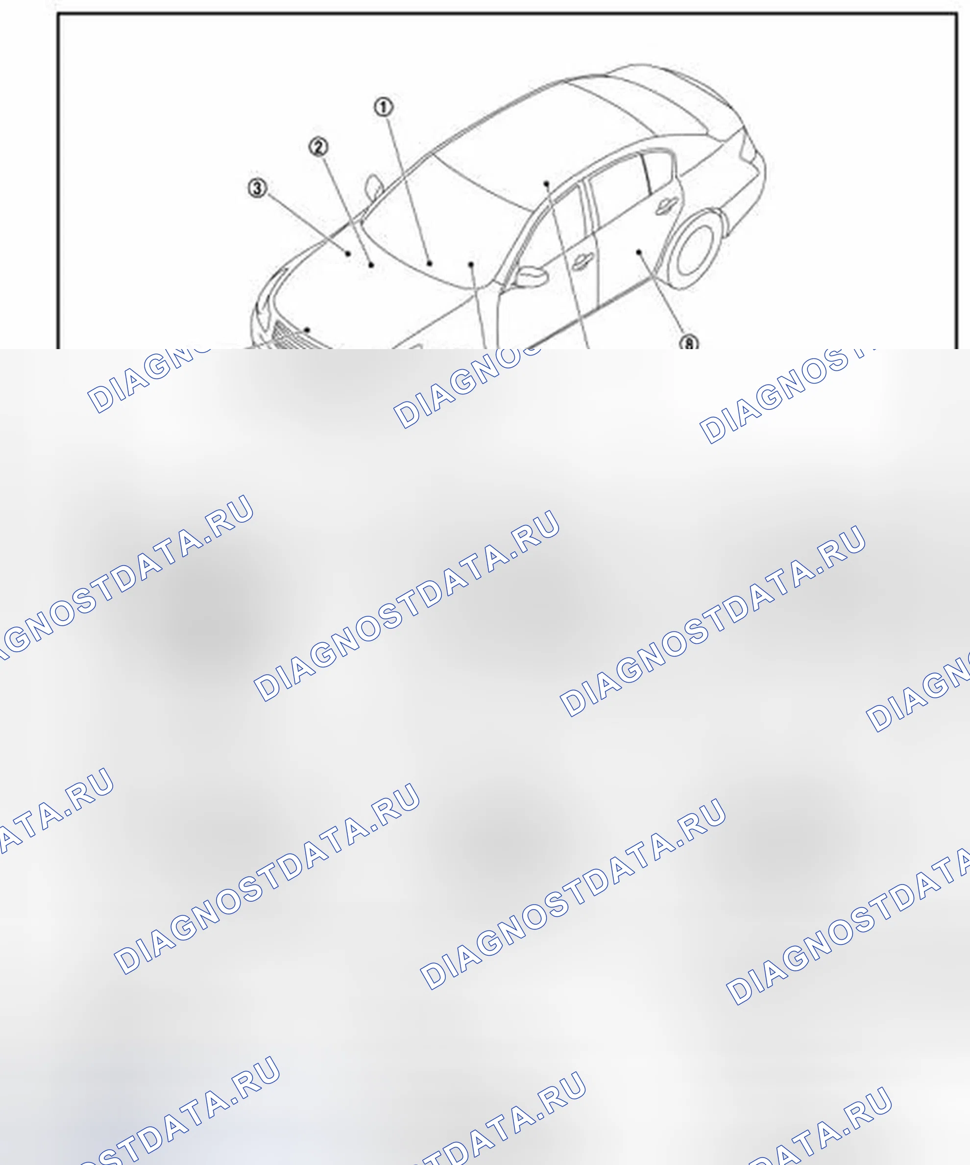 Рис. 49: ИНФОРМАЦИОННЫЙ ДИСПЛЕЙ. Расположение компонентов. Infiniti G25 IV рестайлинг