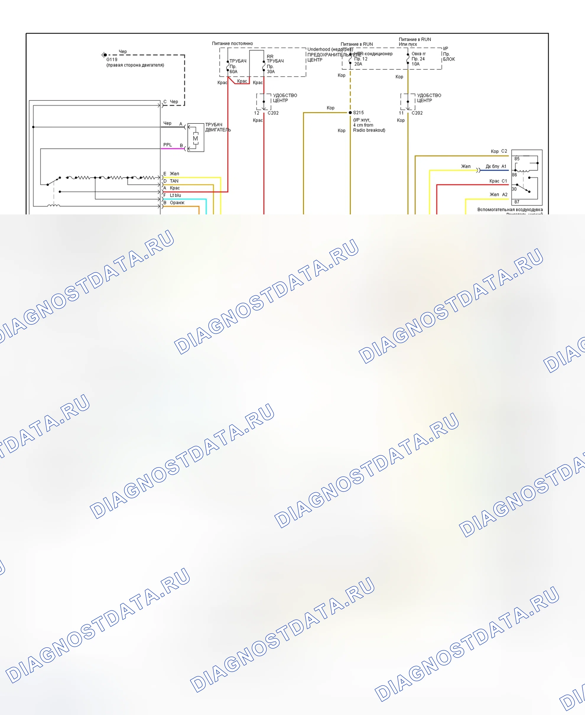 Рис. 4: Схема подключения системы отопителя (Chevy Express и Savana). Chevrolet Cavalier III