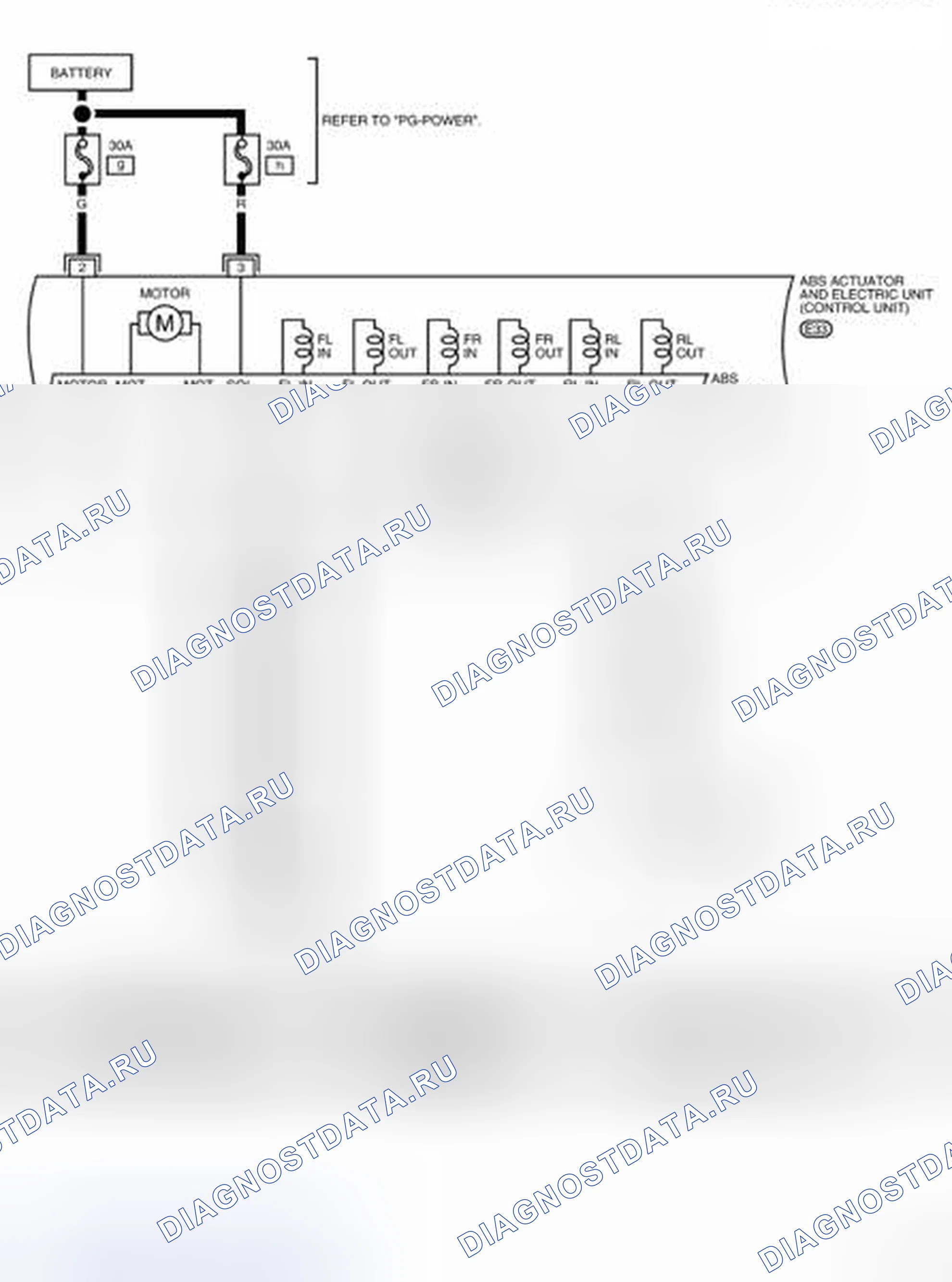 Рис. 9: электросхема - ABS-02. Nissan Sentra B16