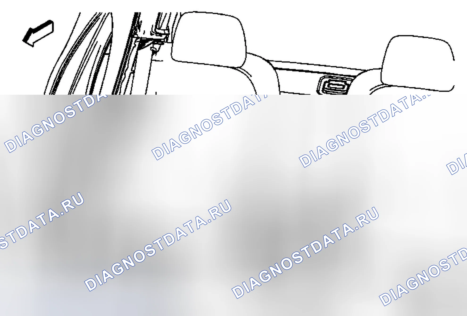 Рис. 5: Замена пряжки плечевого ремня заднего сиденья. Chevrolet Volt I