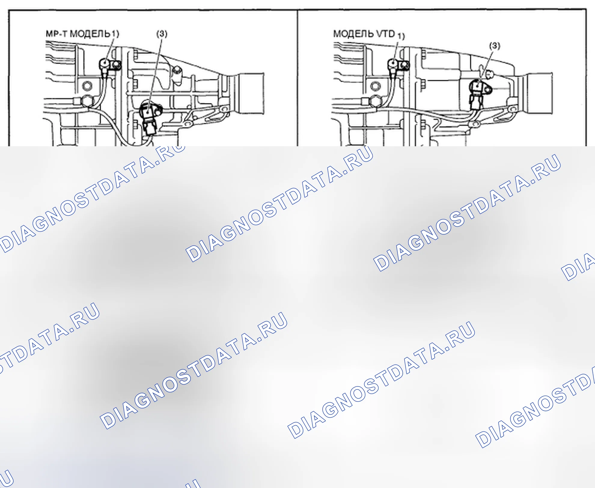 Рис. 419: Определение местоположения датчика (2 из 2). Subaru Impreza GD/GC/GG рестайлинг 2