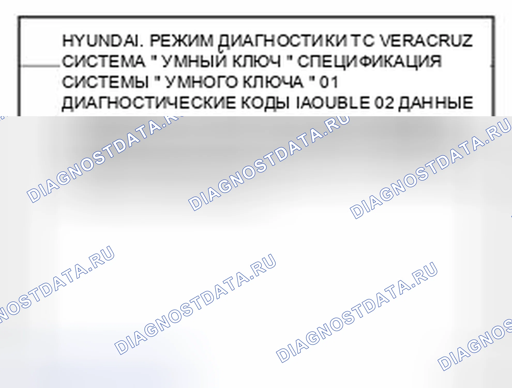 Рис. 2: Диагностика связи с помощью сканера (самодиагностика). Hyundai Veracruz I