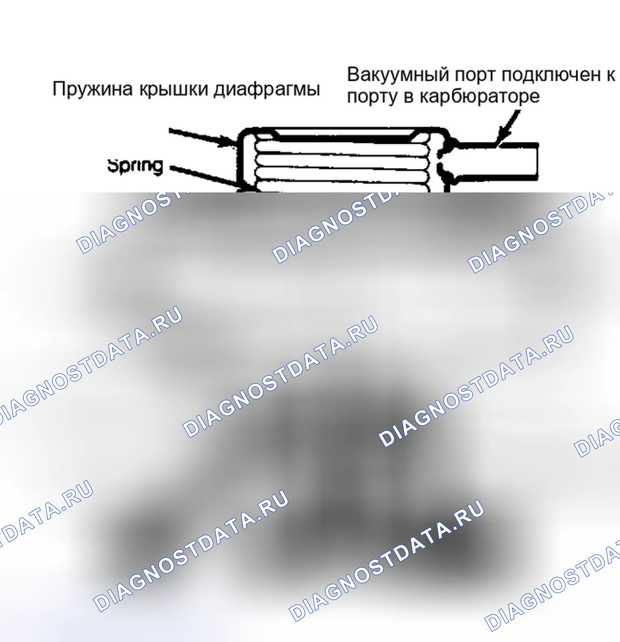 Рис. 56: Вид клапана рециркуляция отработавших газов с вакуумной модуляцией. Buick Electra V