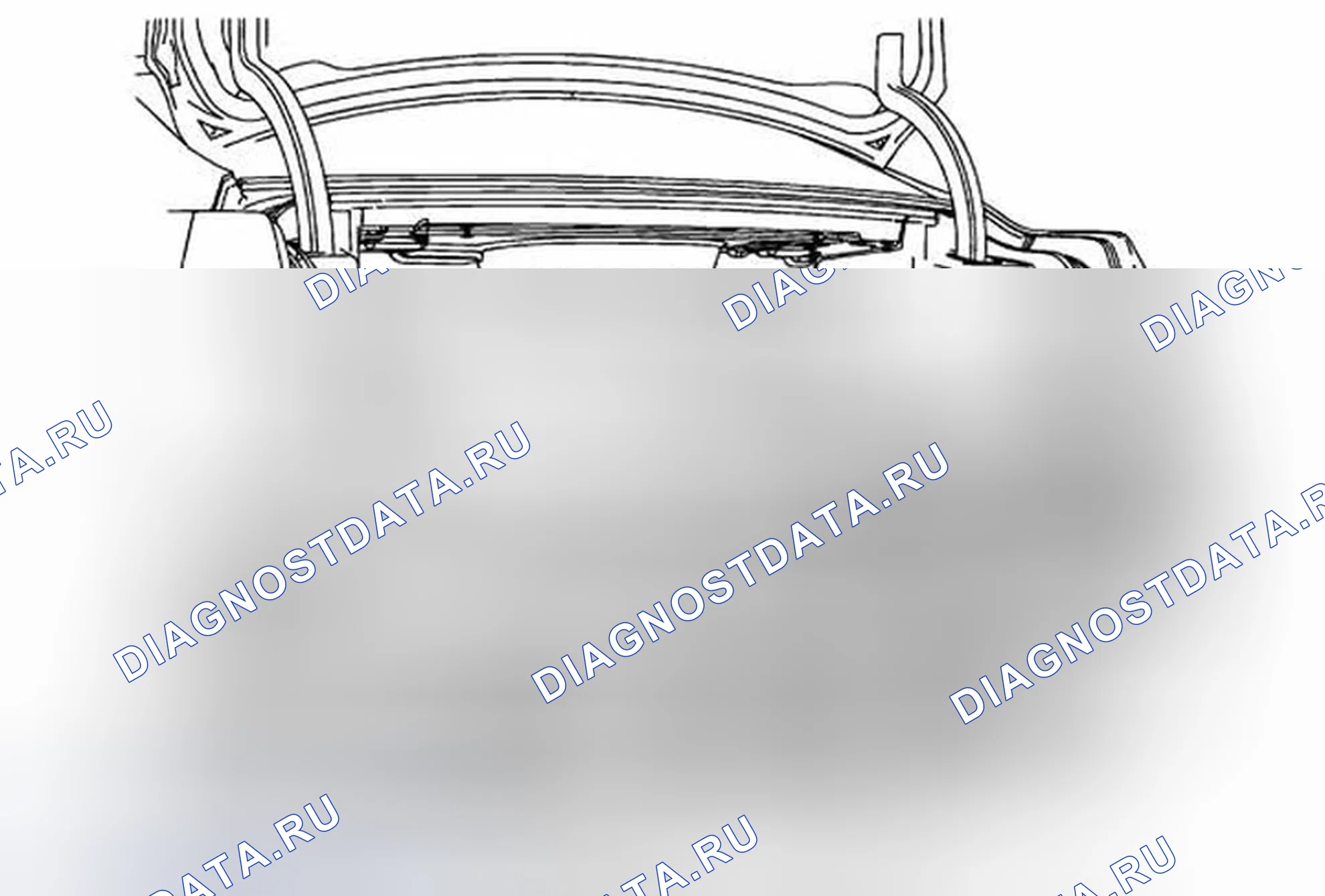 Рис. 23: Замена центрального кронштейна задней бампера (слева). Cadillac ATS I