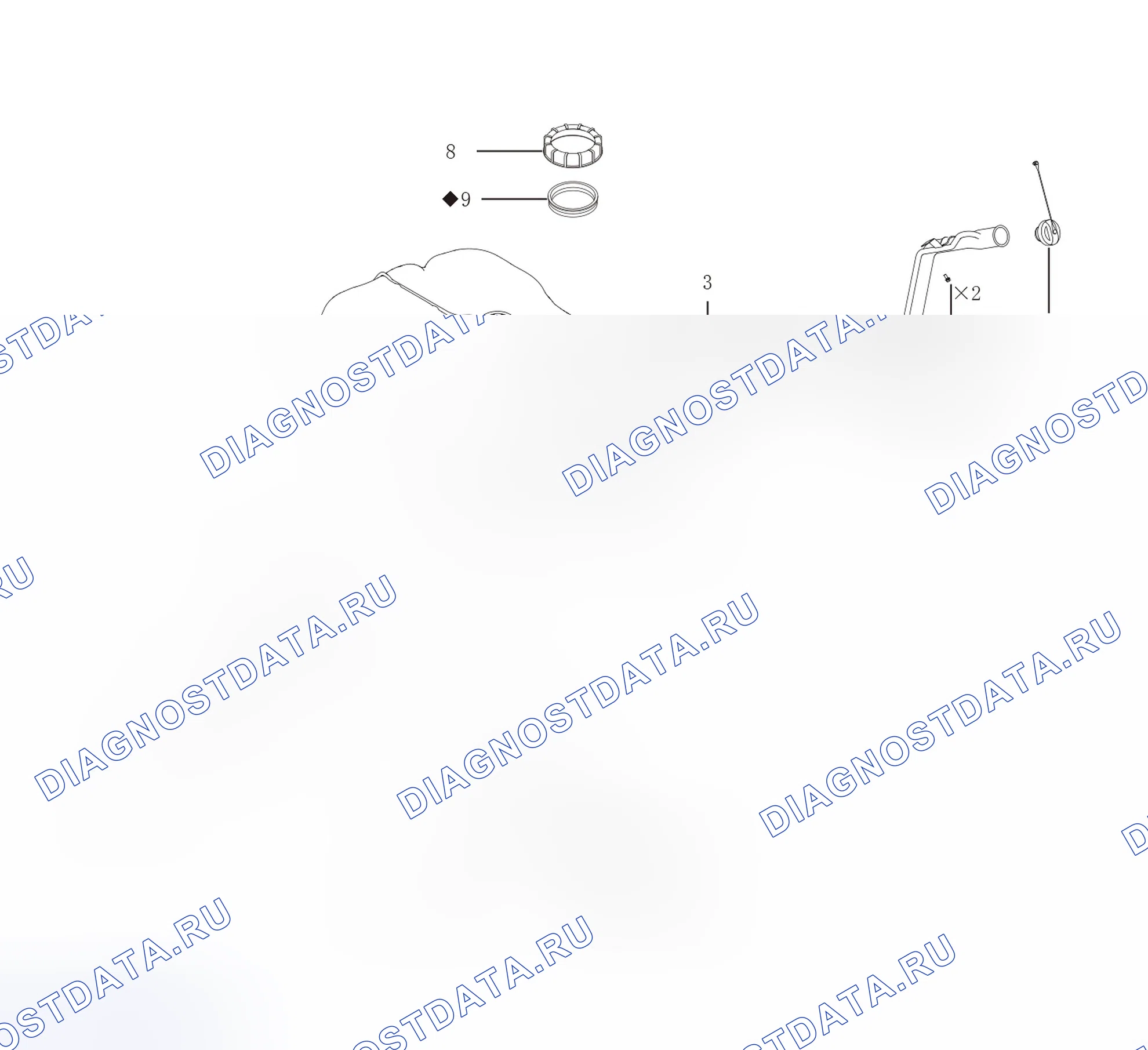 Схема расположения топливного бак — Wey Vv6. Wey VV6 I
