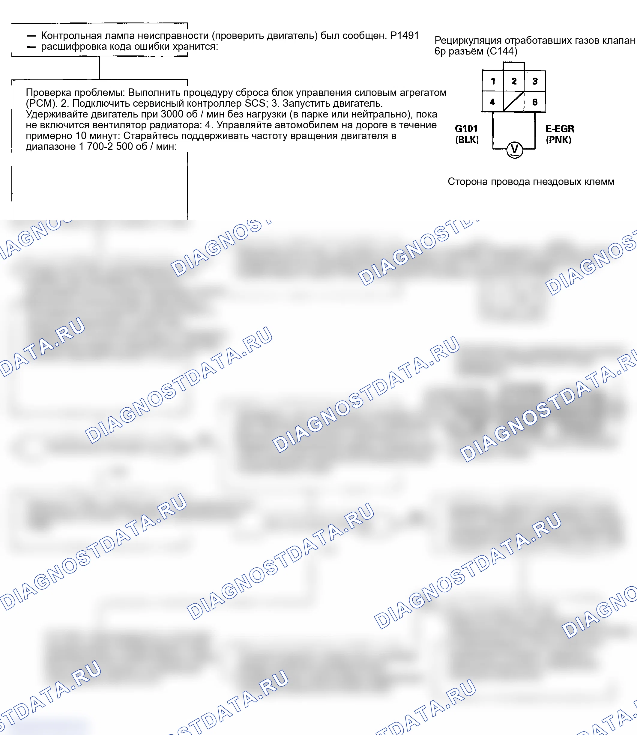 Рис. 154: расшифровка кода ошибки P1491: Неисправность в системе рециркуляции отработавших газов (рециркуляция отработавших газов). Honda Civic GA