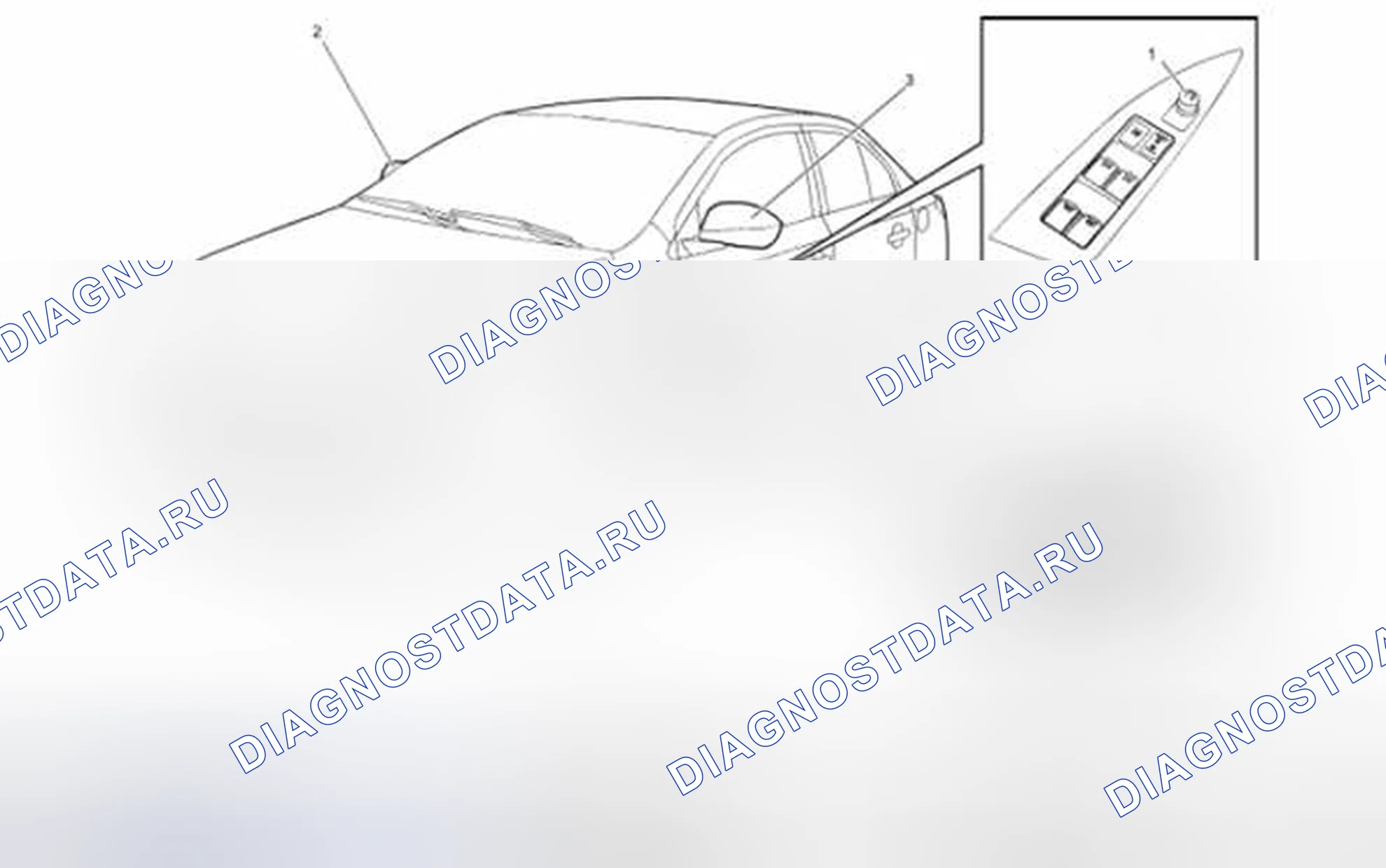 Рис. 109: Расположение компонентов силового дверного зеркала. Suzuki Kizashi I