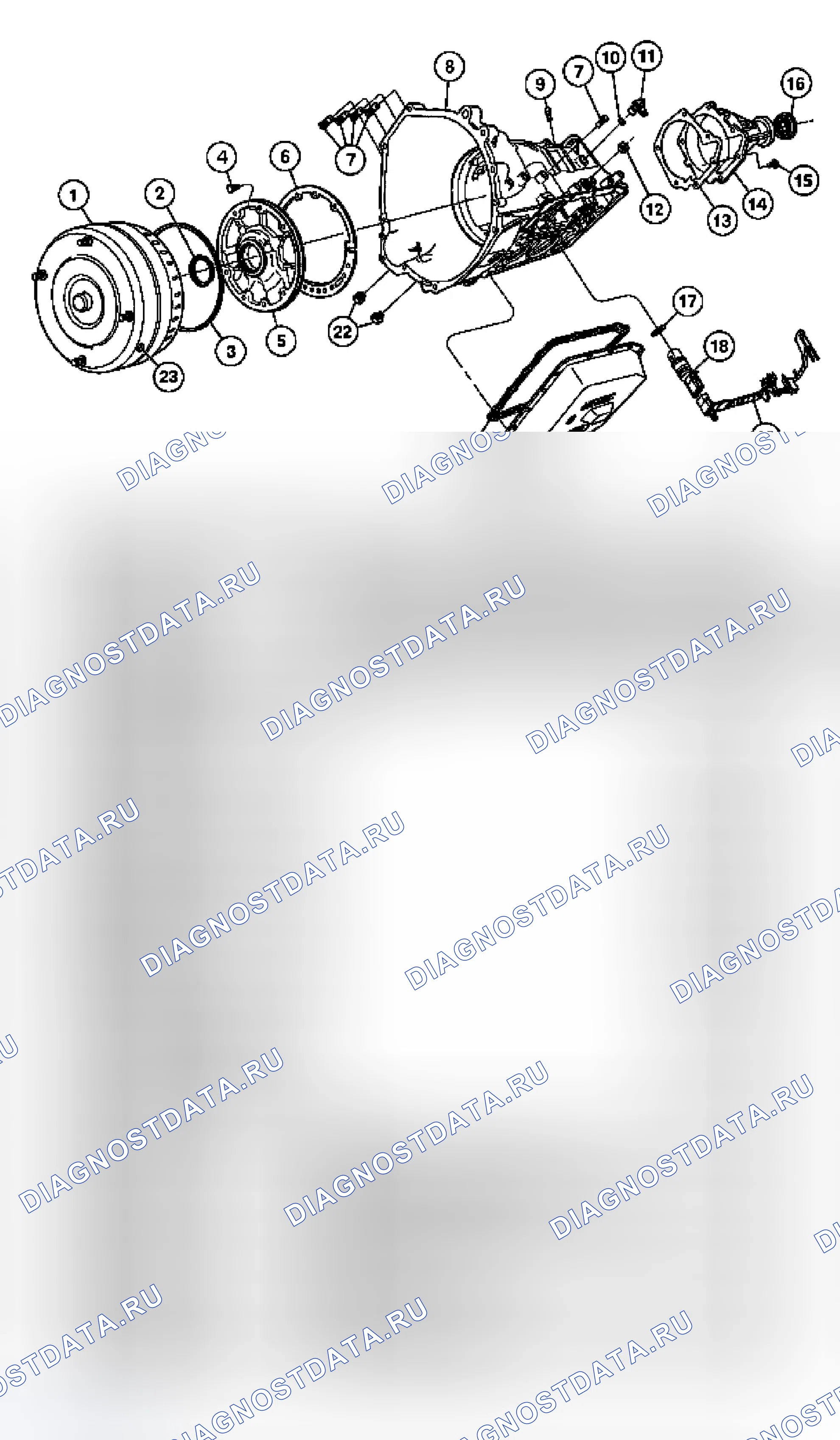 Рис. 36: Внешнее уплотнение 4r70w. Ford Mustang IV рестайлинг