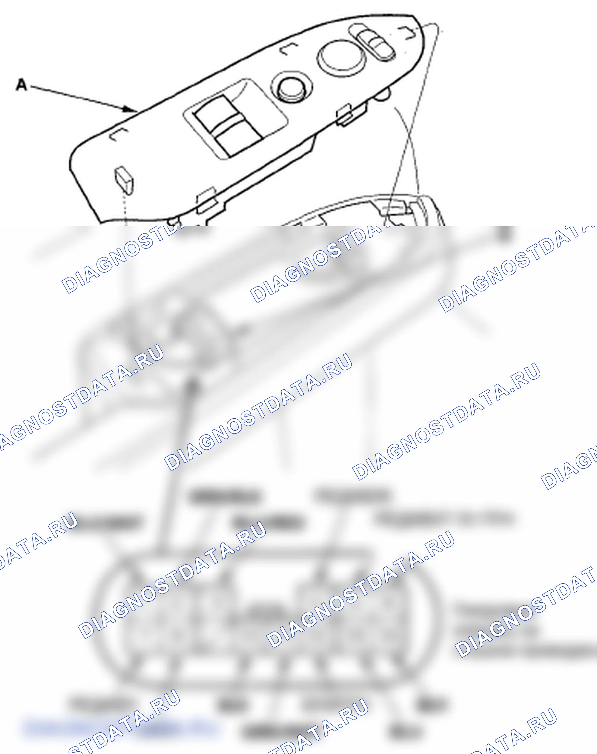 Рис. 4: Входной тест главного переключателя окна питания. Honda Element YH2 рестайлинг 2