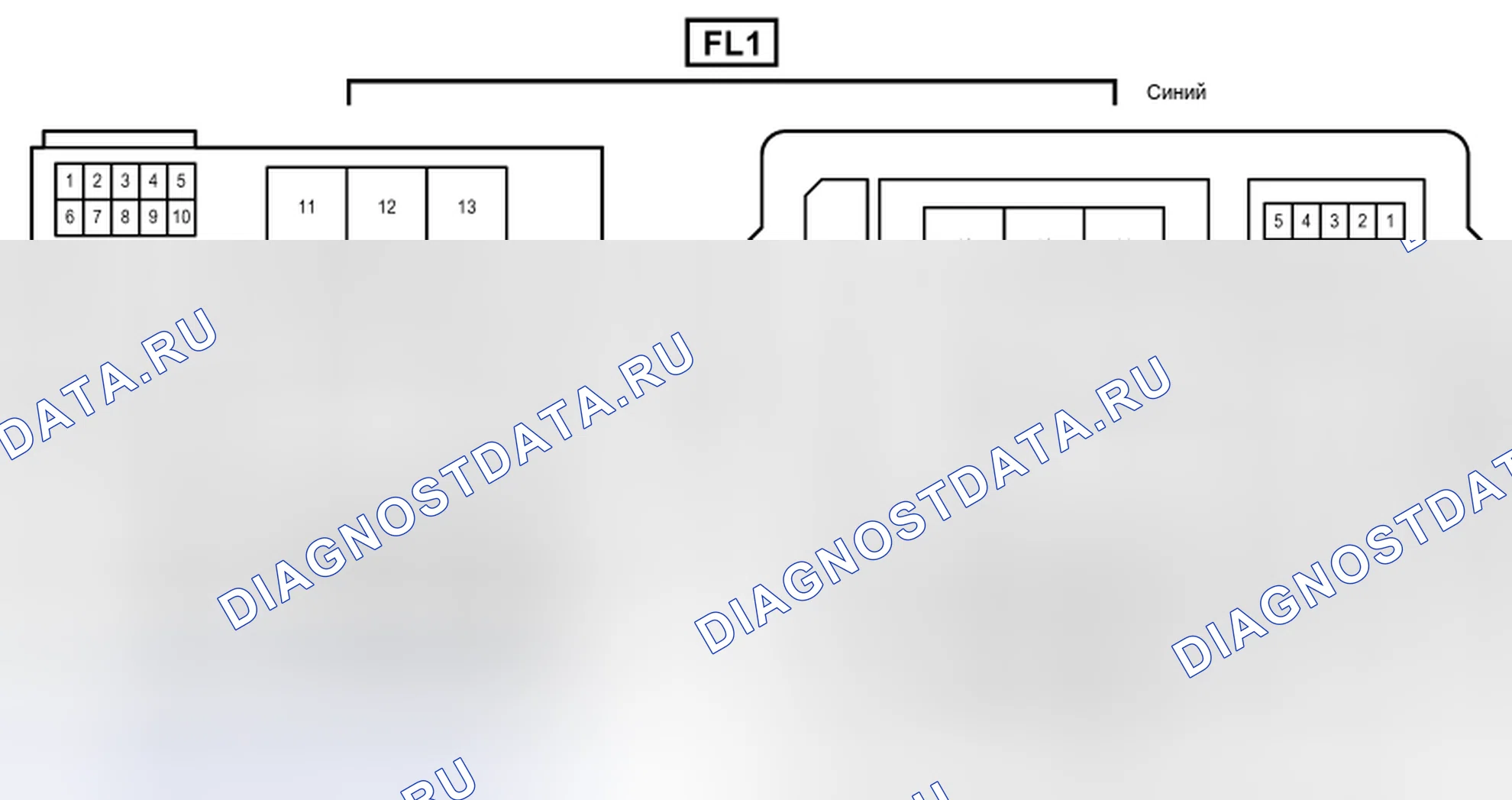 Рис. 877: Вид с торца линейного соединителя (FL1). Toyota Land Cruiser 200