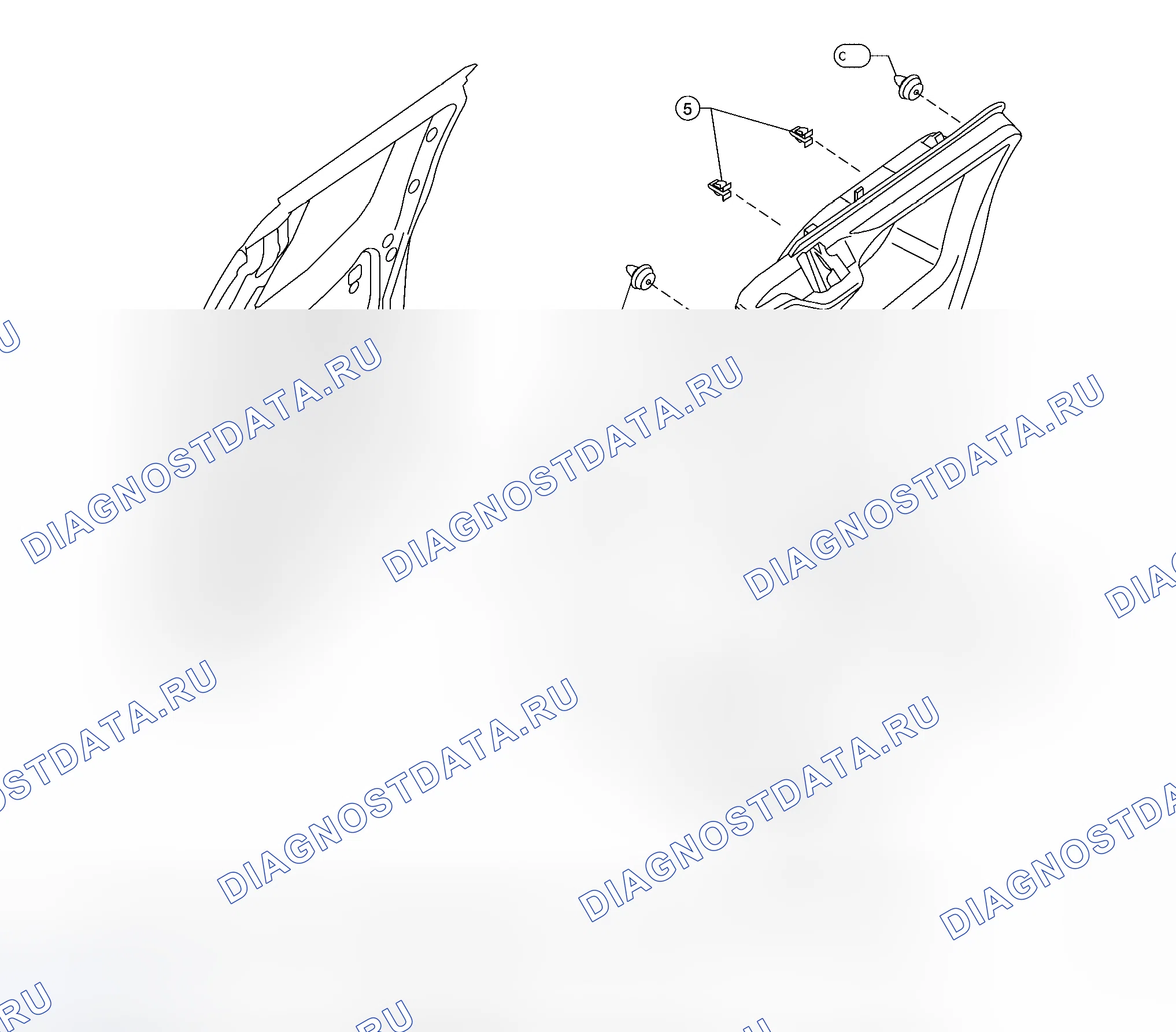 Рис. 16: ЗАДНЯЯ ДВЕРЬ - КАБИНА KING. Honda Odyssey I