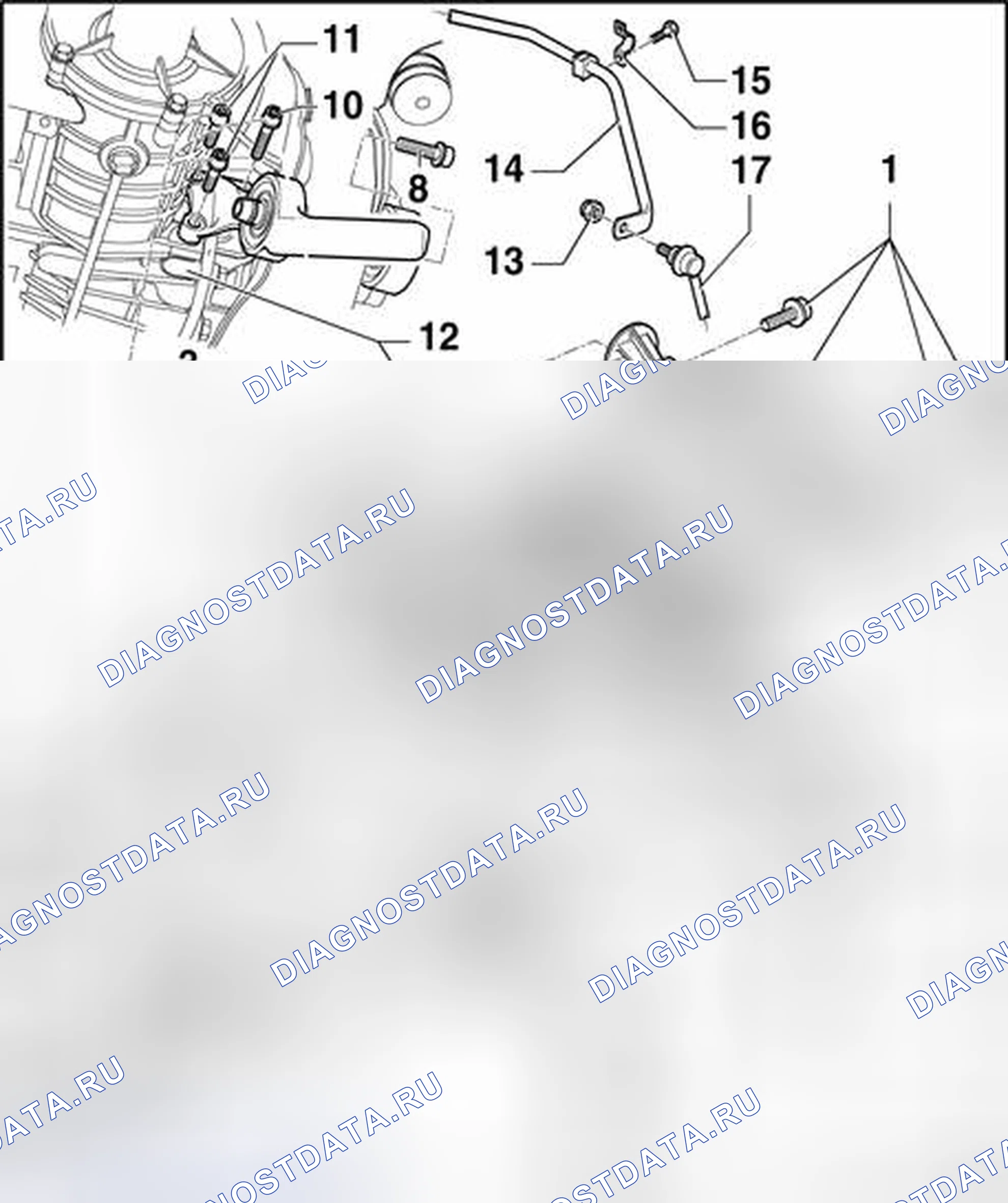 Рис. 263: Подрамник с главной передачей, обзор сборки. Volkswagen Golf Mk4