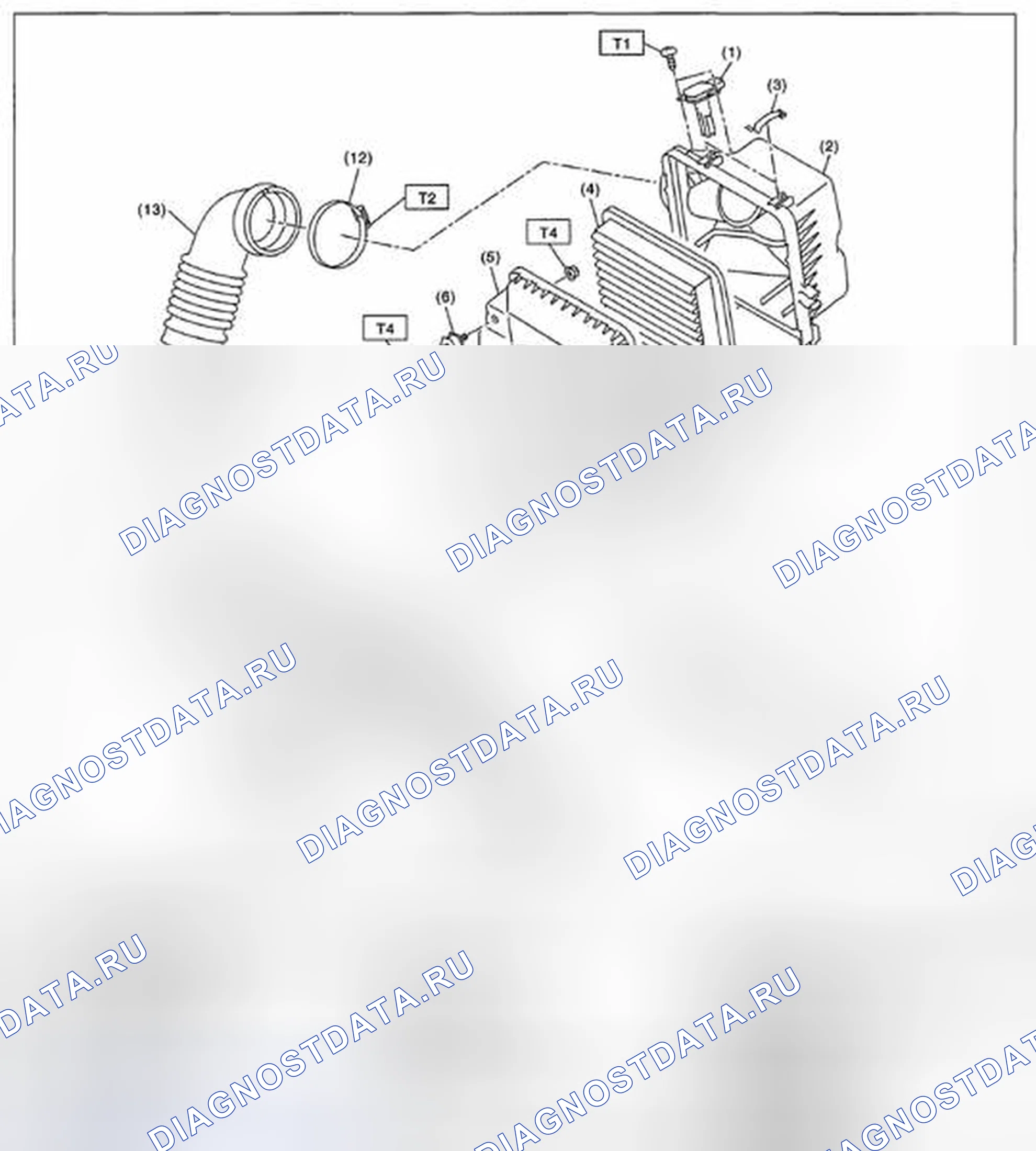Рис. 685: ВОЗДУХООЧИСТИТЕЛЬ. Subaru Legacy BM/BR