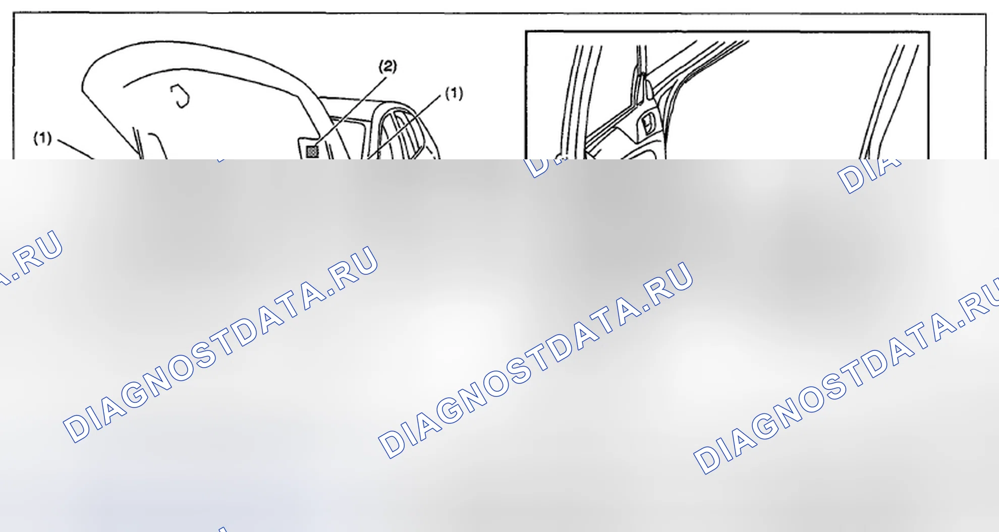Рис. 1: РАСПОЛОЖЕНИЕ ИДЕНТИФИКАЦИОННОГО НОМЕРА И ЭТИКЕТКИ. Subaru Impreza WRX STI GR