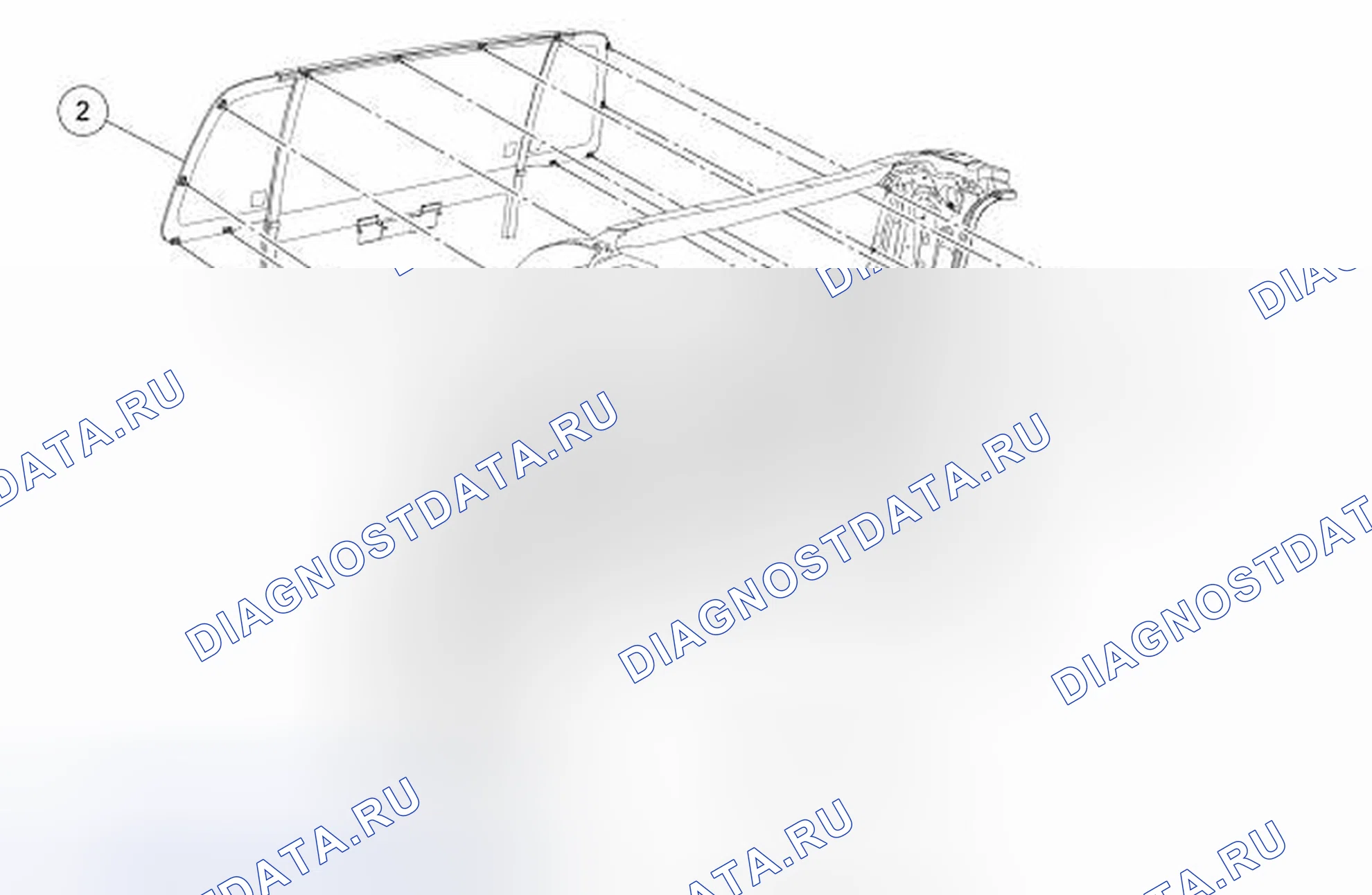 Рис. 56: Оконное стекло - заднее, силовое. Hyundai Mufasa I